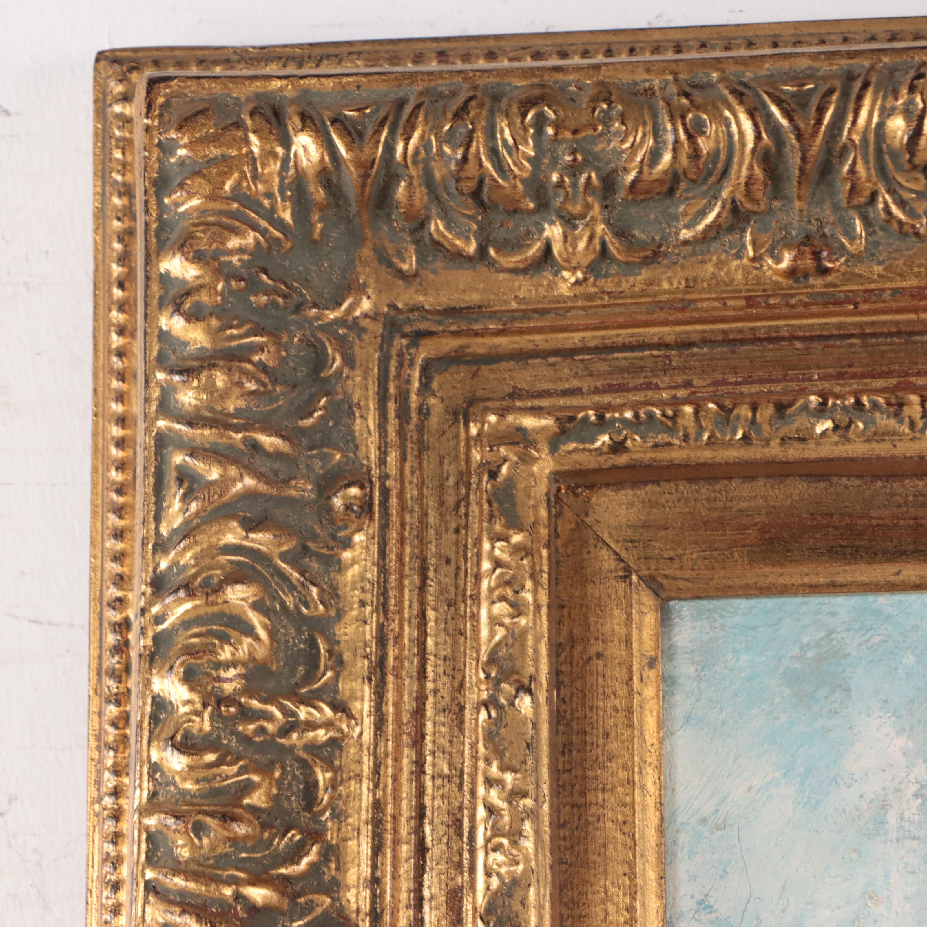 Oil Painting of European Street Scene