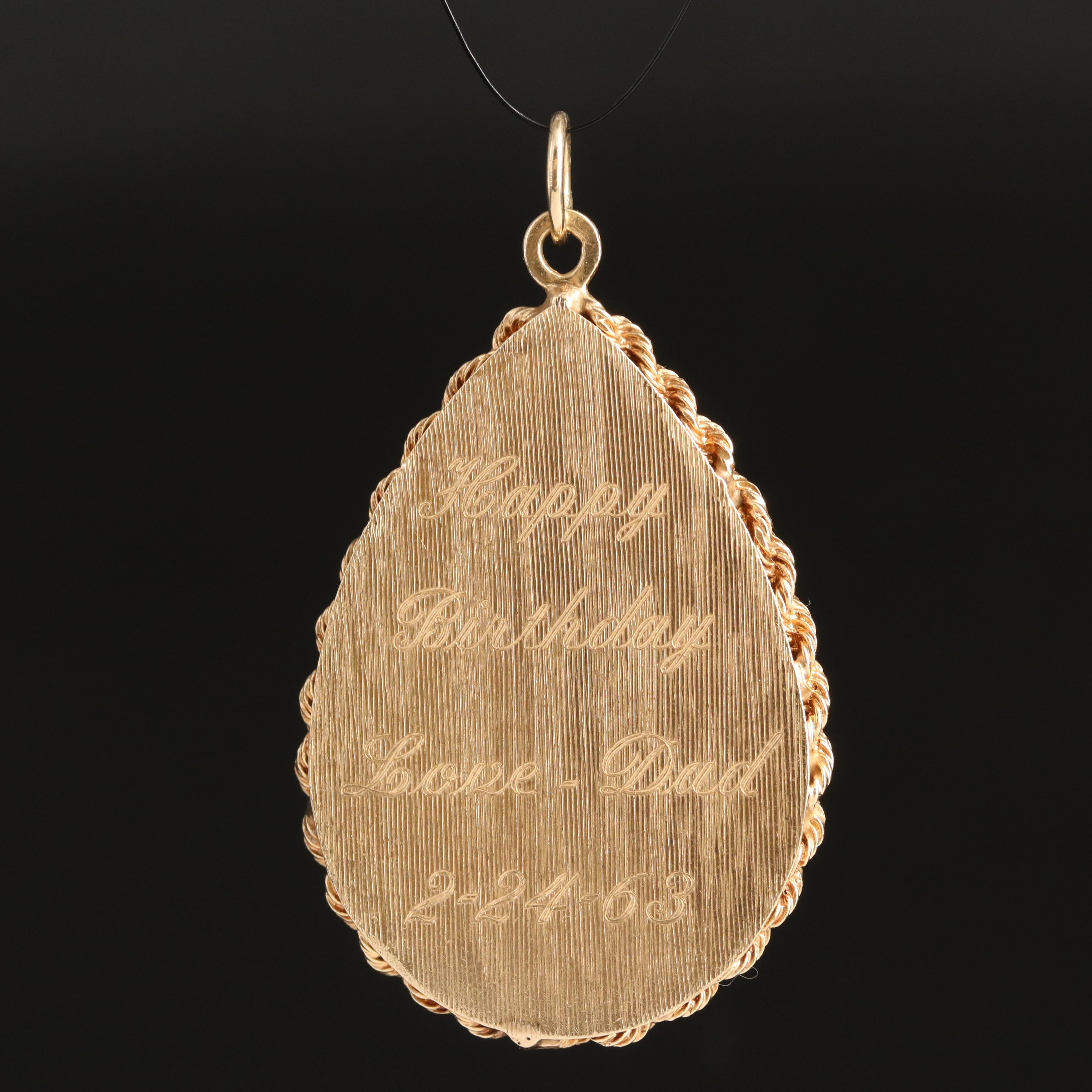 Vintage 14K Locket with Rope Trim