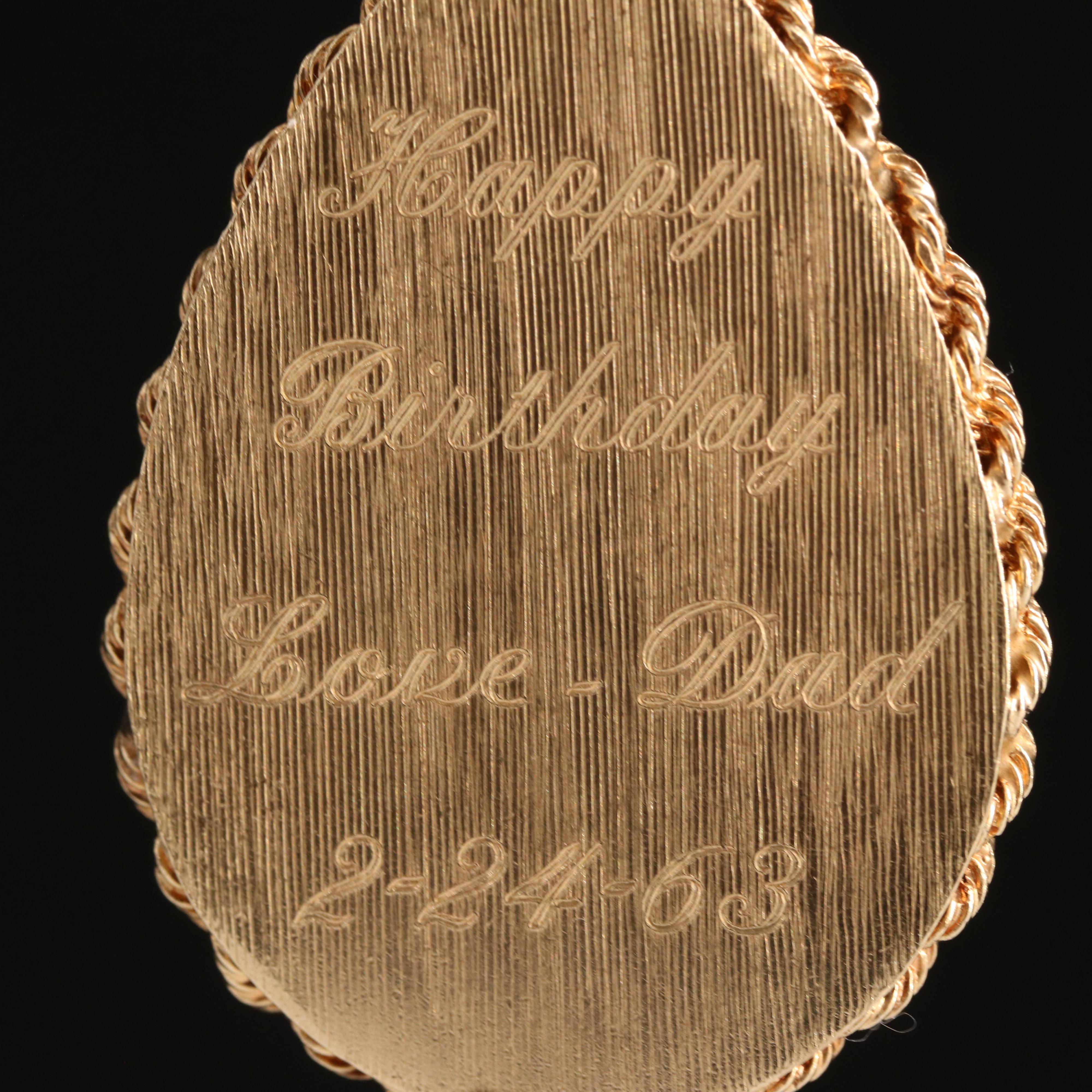 Vintage 14K Locket with Rope Trim