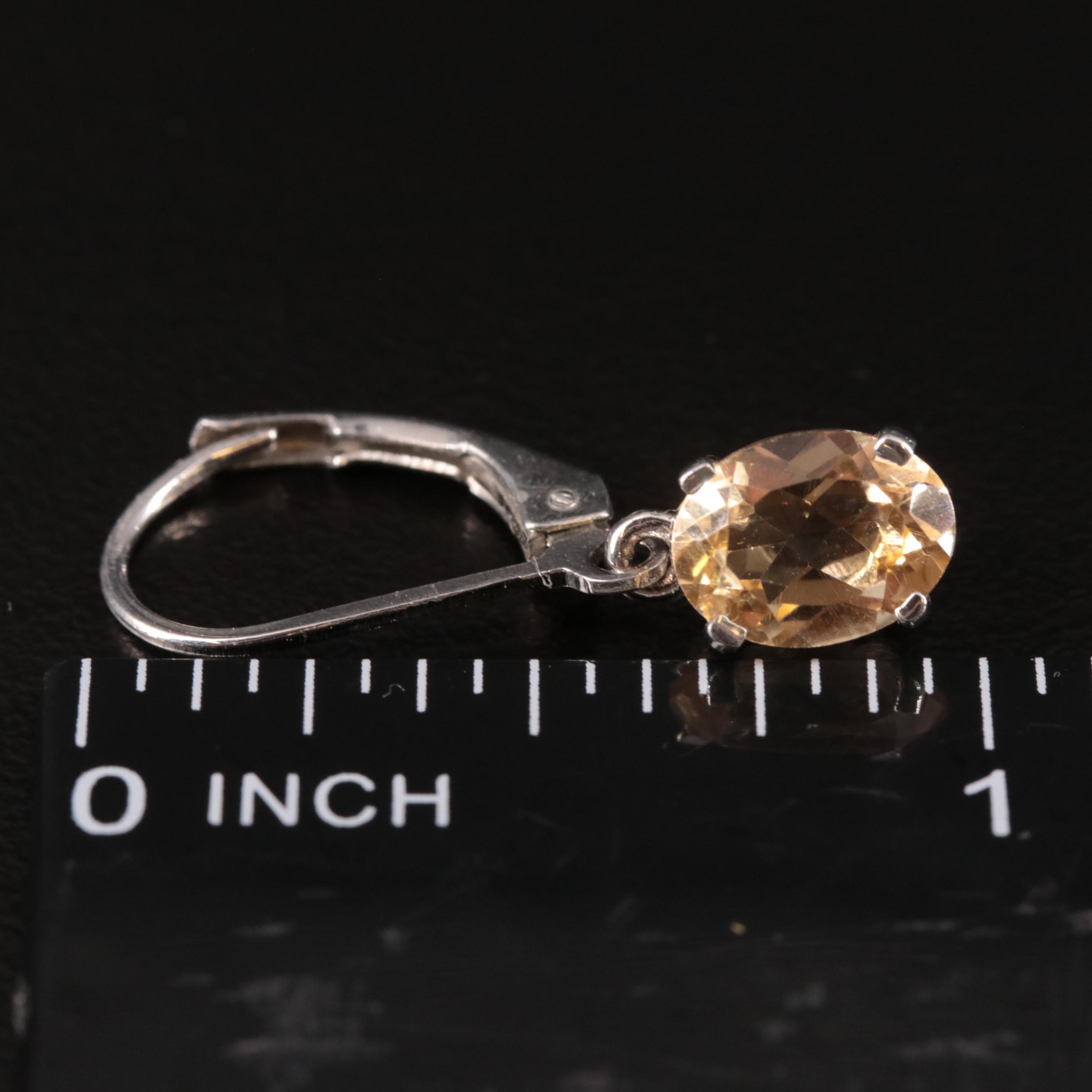 Sterling Citrine Drop Earrings