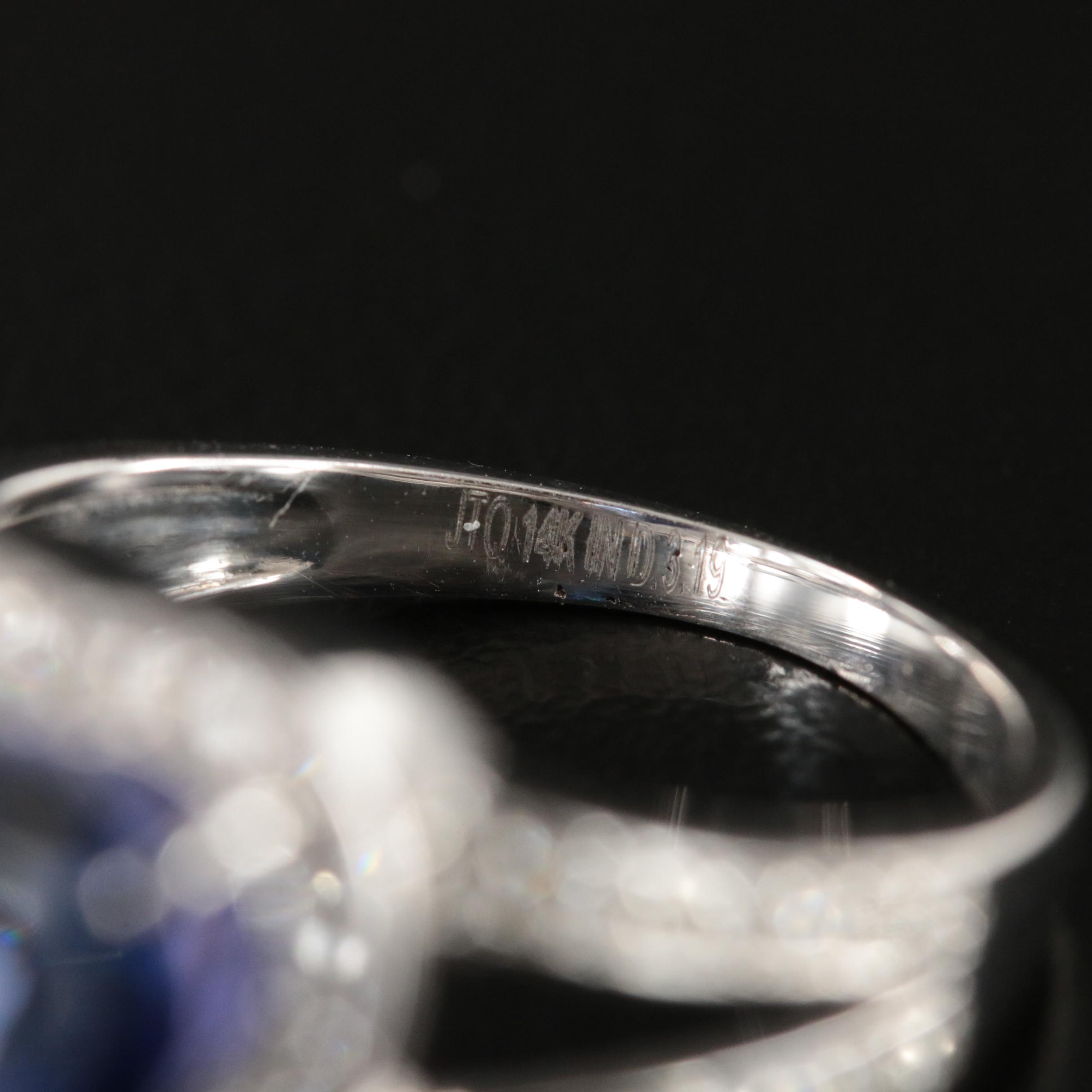 14K 3.19 CT Tanzanite and Diamond Heart Ring