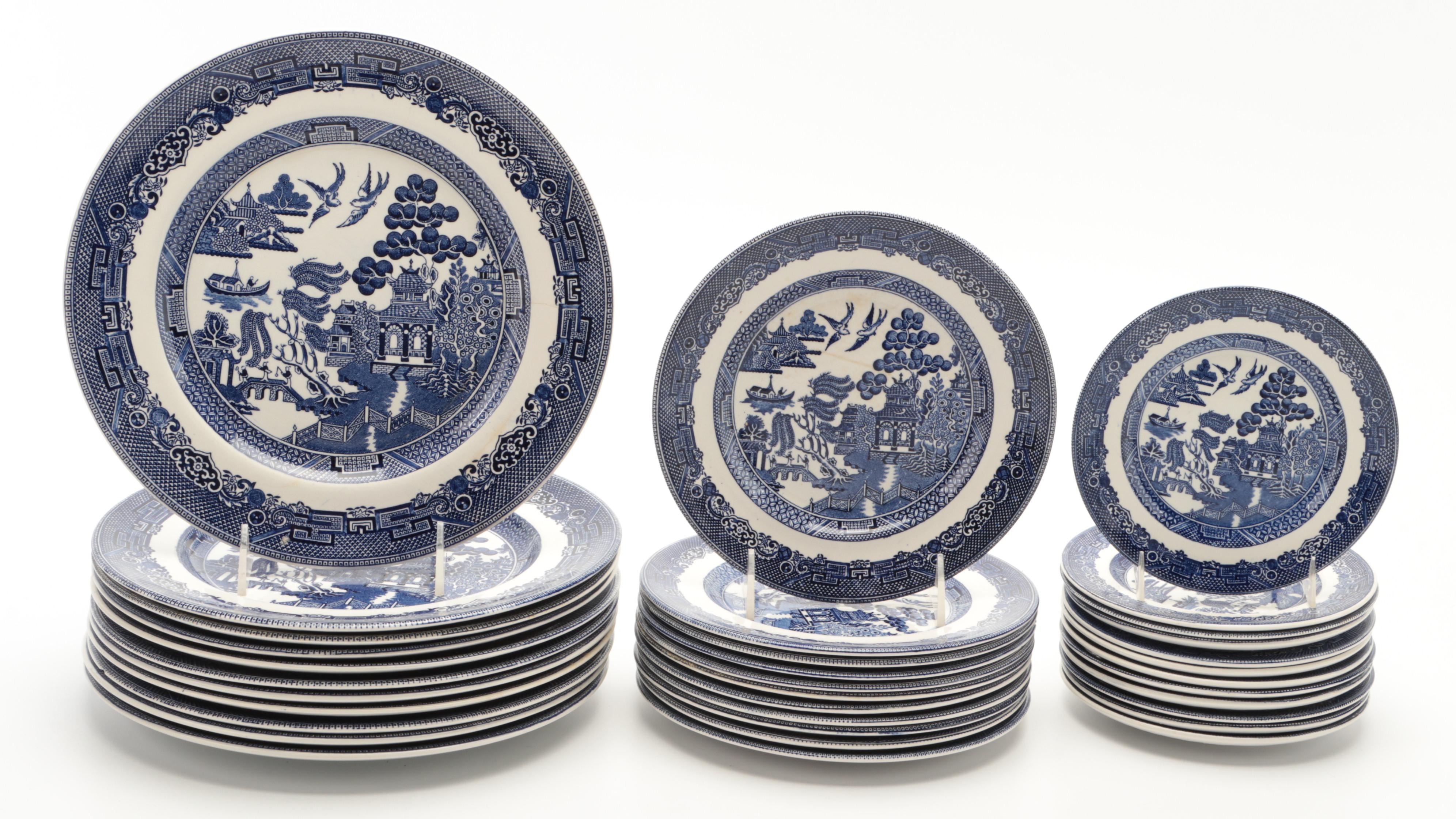 Johnson Bros "Willow Blue" Ironstone Dinnerware and Serveware