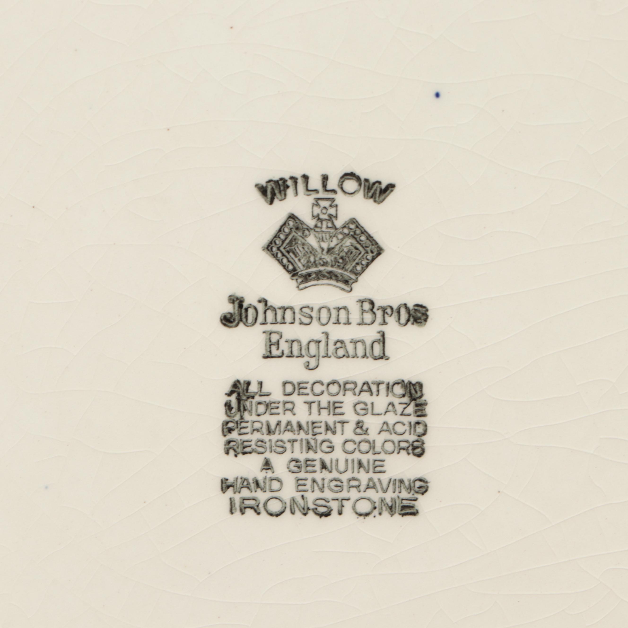 Johnson Bros "Willow Blue" Ironstone Dinnerware and Serveware