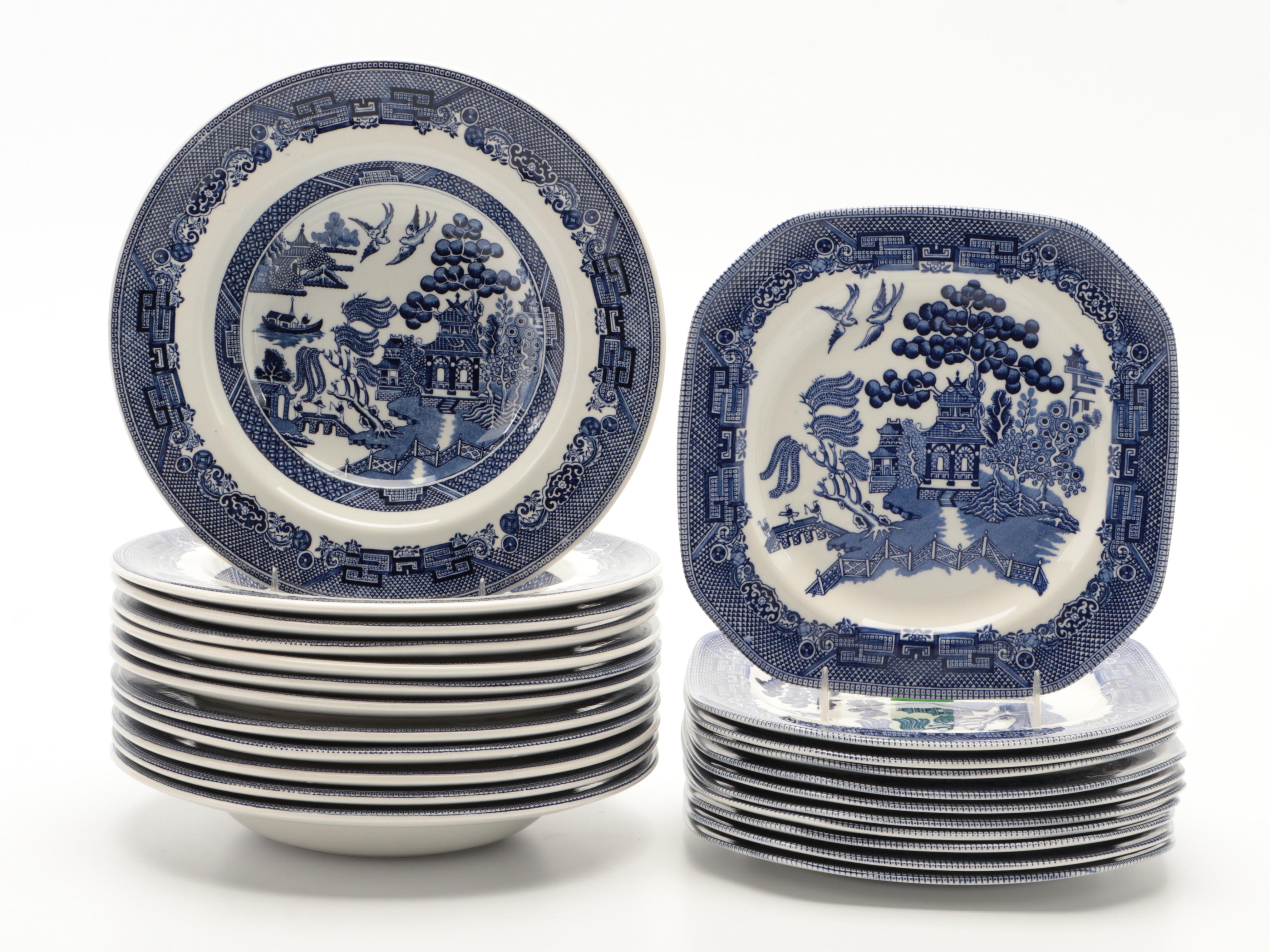 Johnson Bros "Willow Blue" Ironstone Dinnerware and Serveware