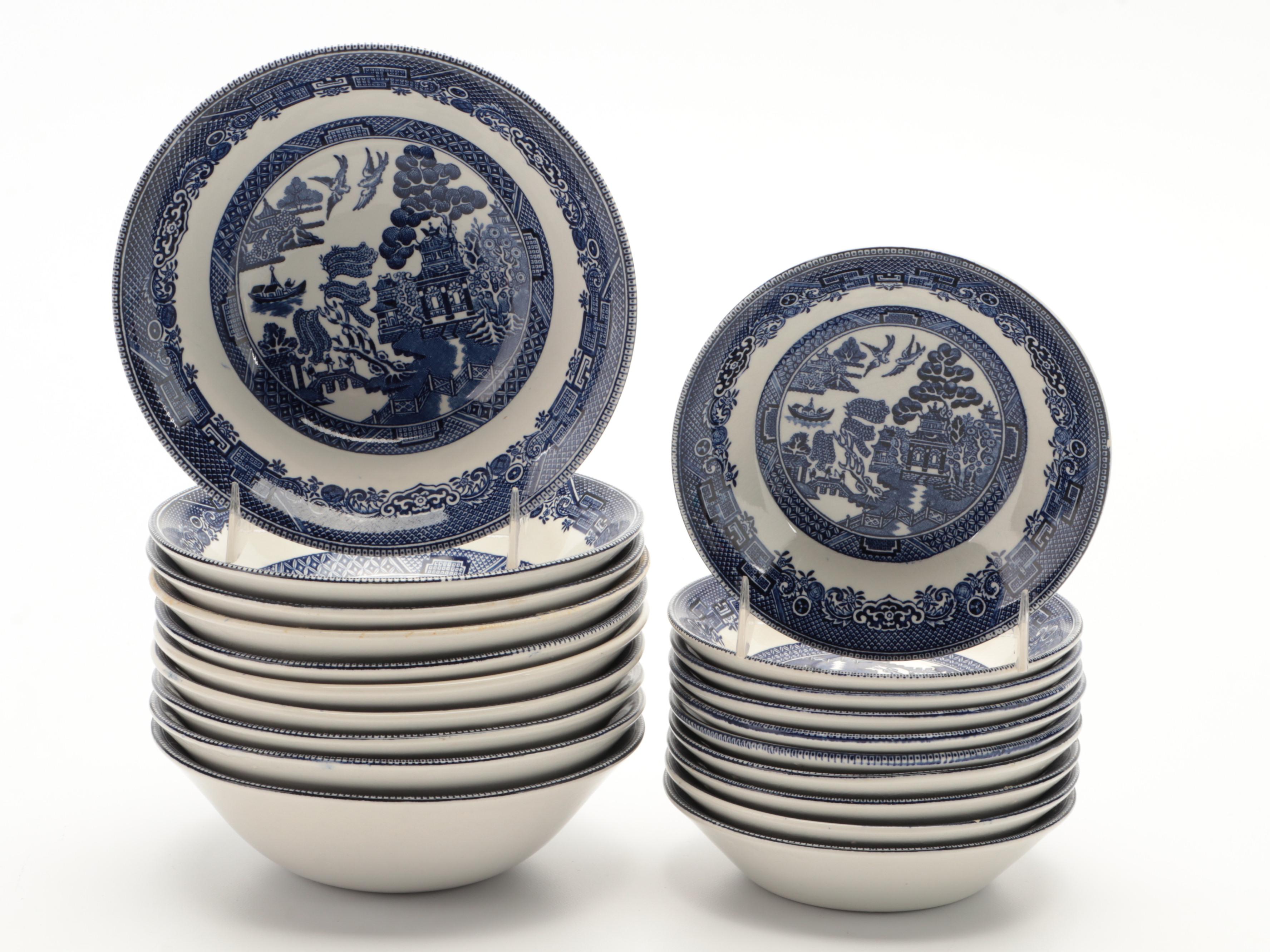 Johnson Bros "Willow Blue" Ironstone Dinnerware and Serveware