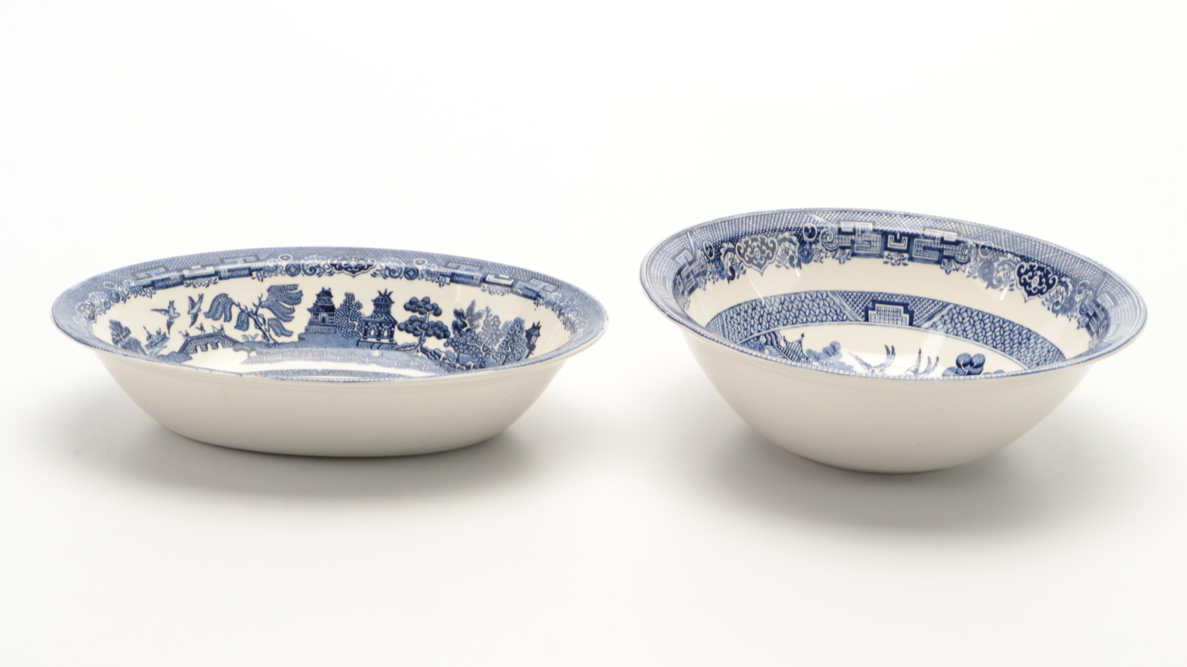 Johnson Bros "Willow Blue" Ironstone Dinnerware and Serveware