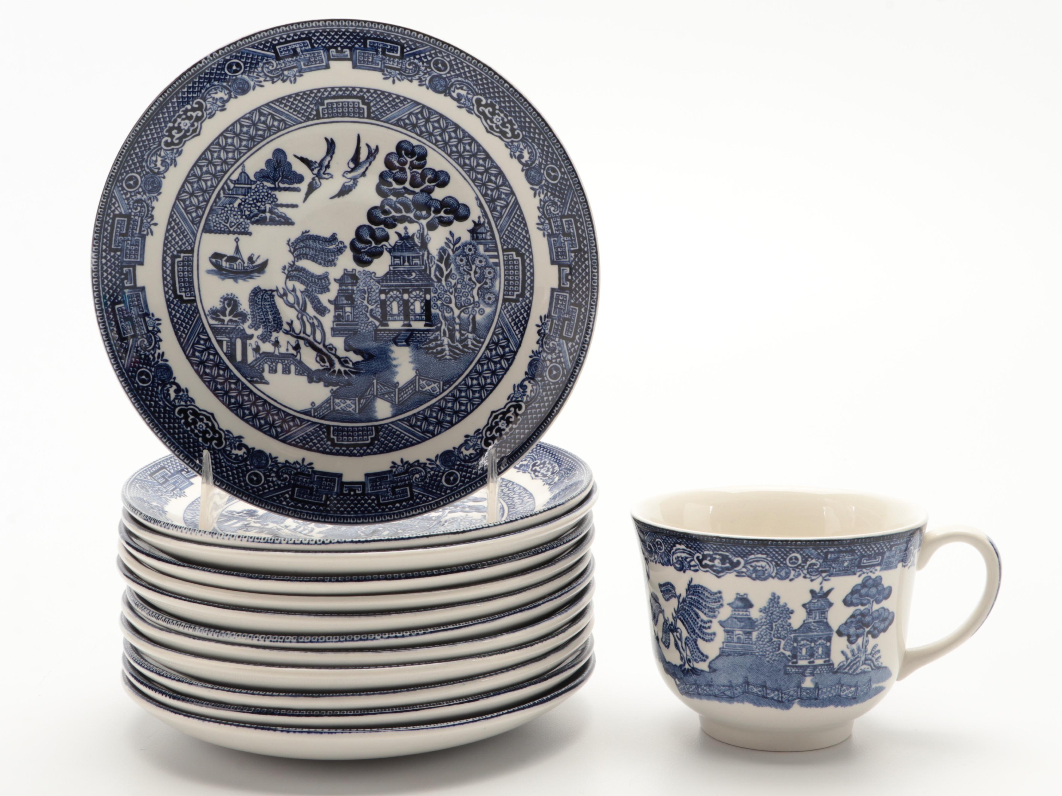 Johnson Bros "Willow Blue" Ironstone Dinnerware and Serveware