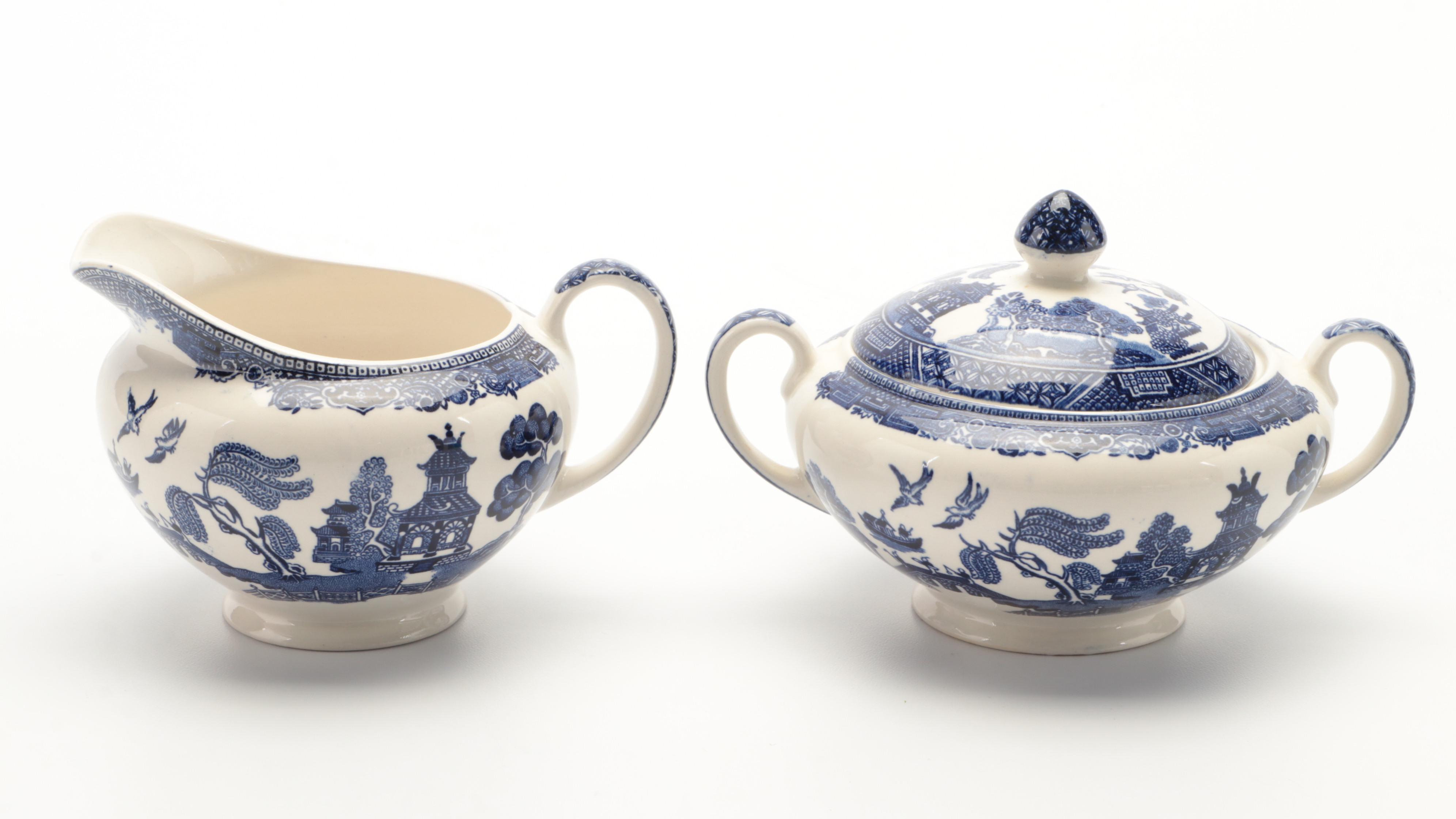 Johnson Bros "Willow Blue" Ironstone Dinnerware and Serveware