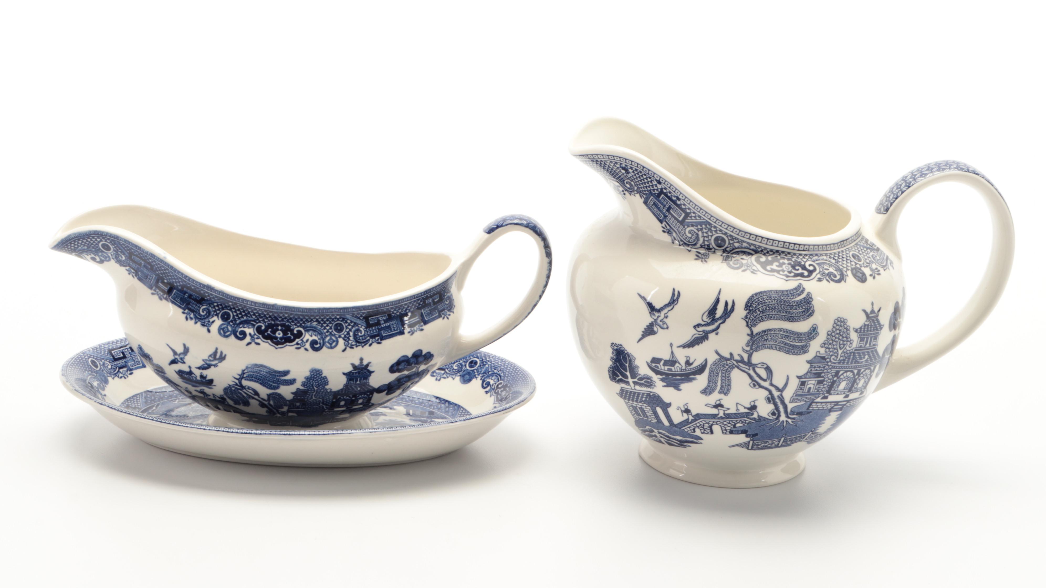 Johnson Bros "Willow Blue" Ironstone Dinnerware and Serveware