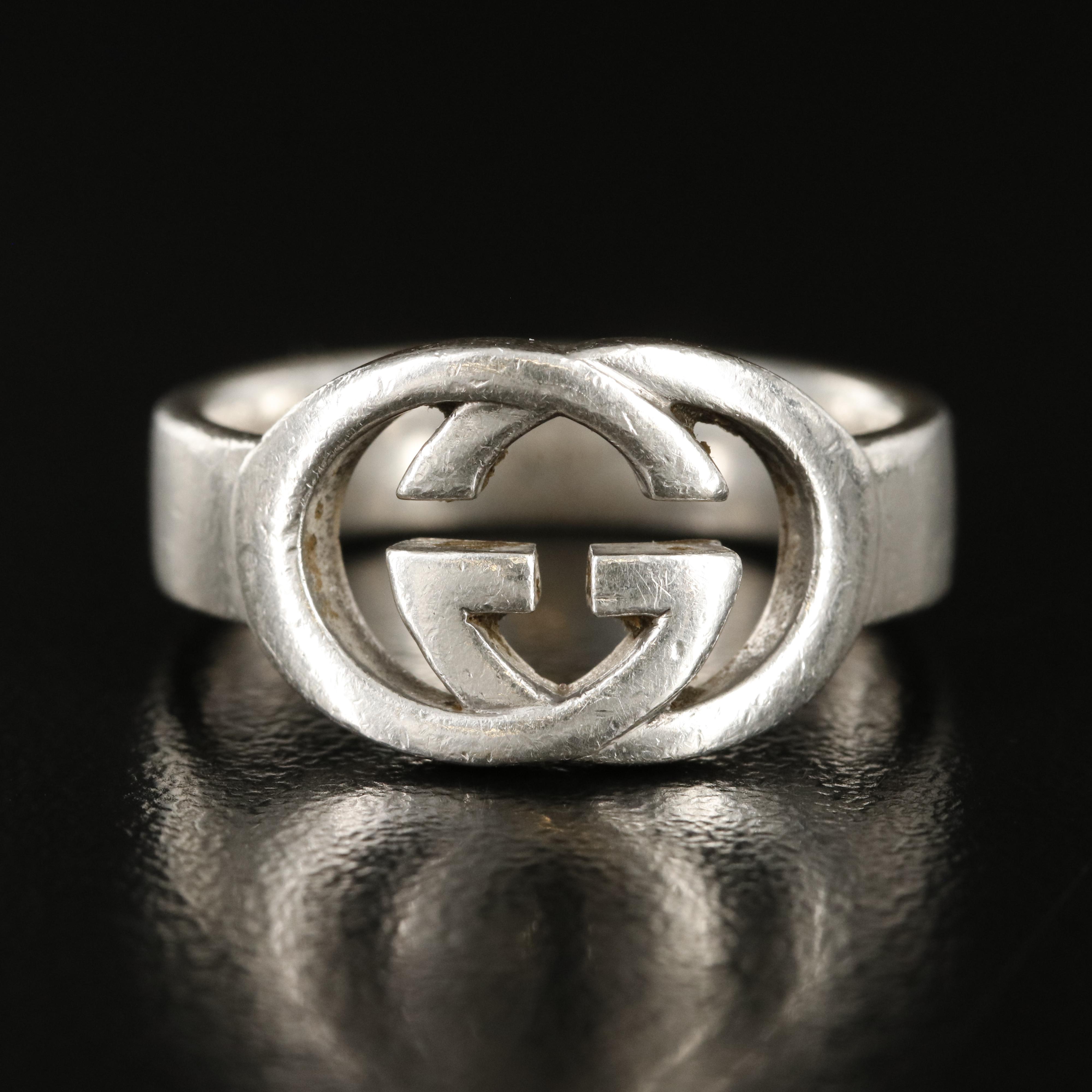 Gucci Sterling Interlocking "G" Logo Ring