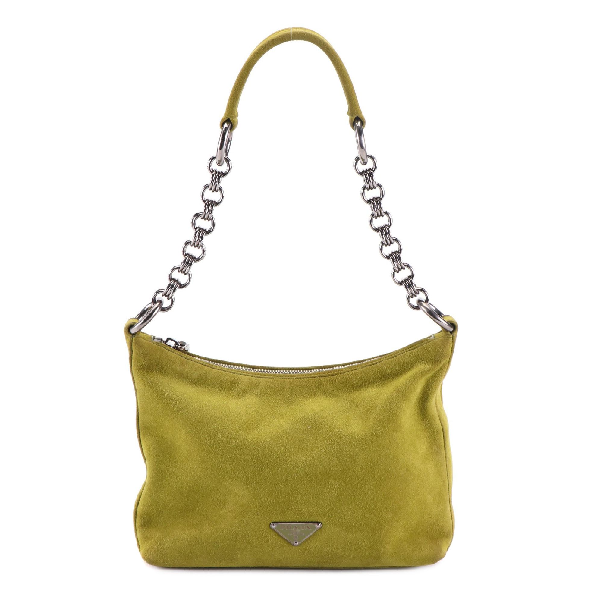 Prada Chain Shoulder Bag in Suede