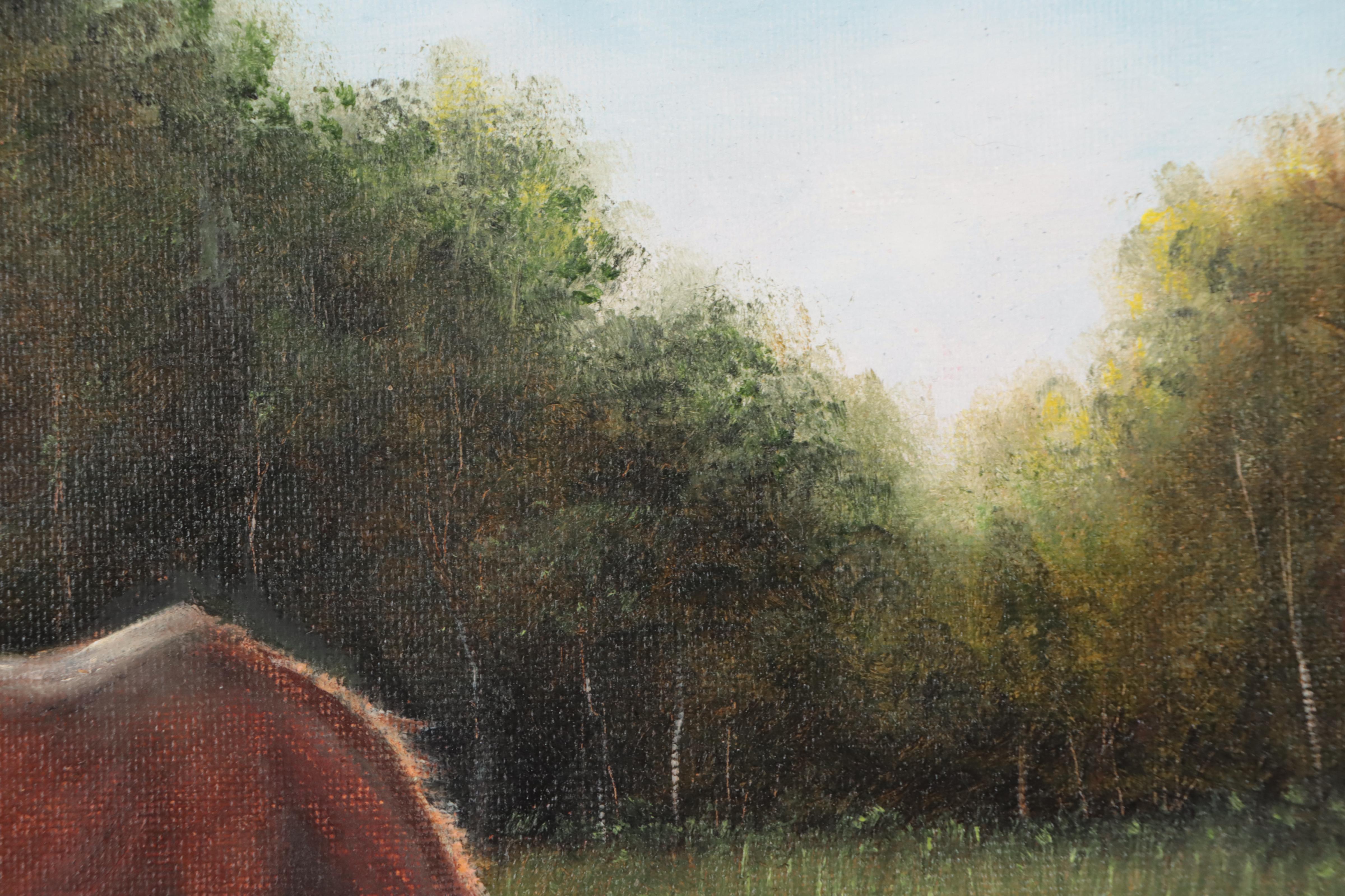 Houra H. Alghizzi Oil Painting of Horse "Grazing," 2023