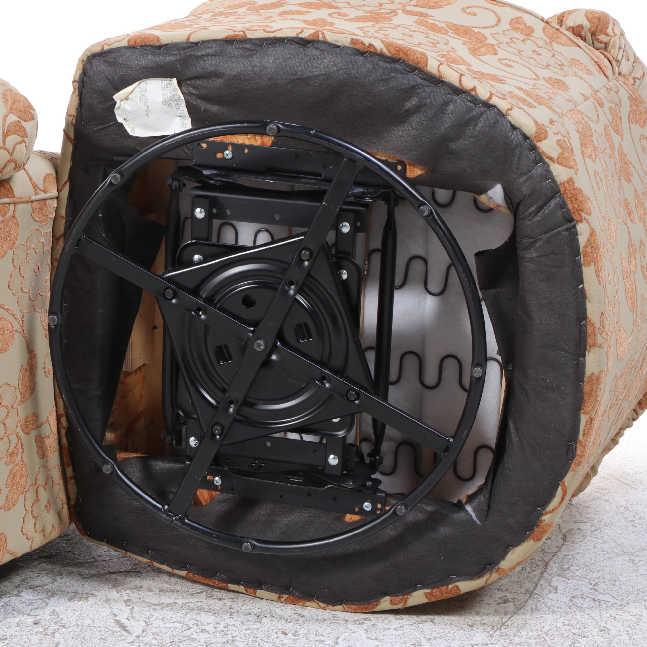 Pair of Klaussner Home Furnishings Custom-Upholstered Swivel-Gliders