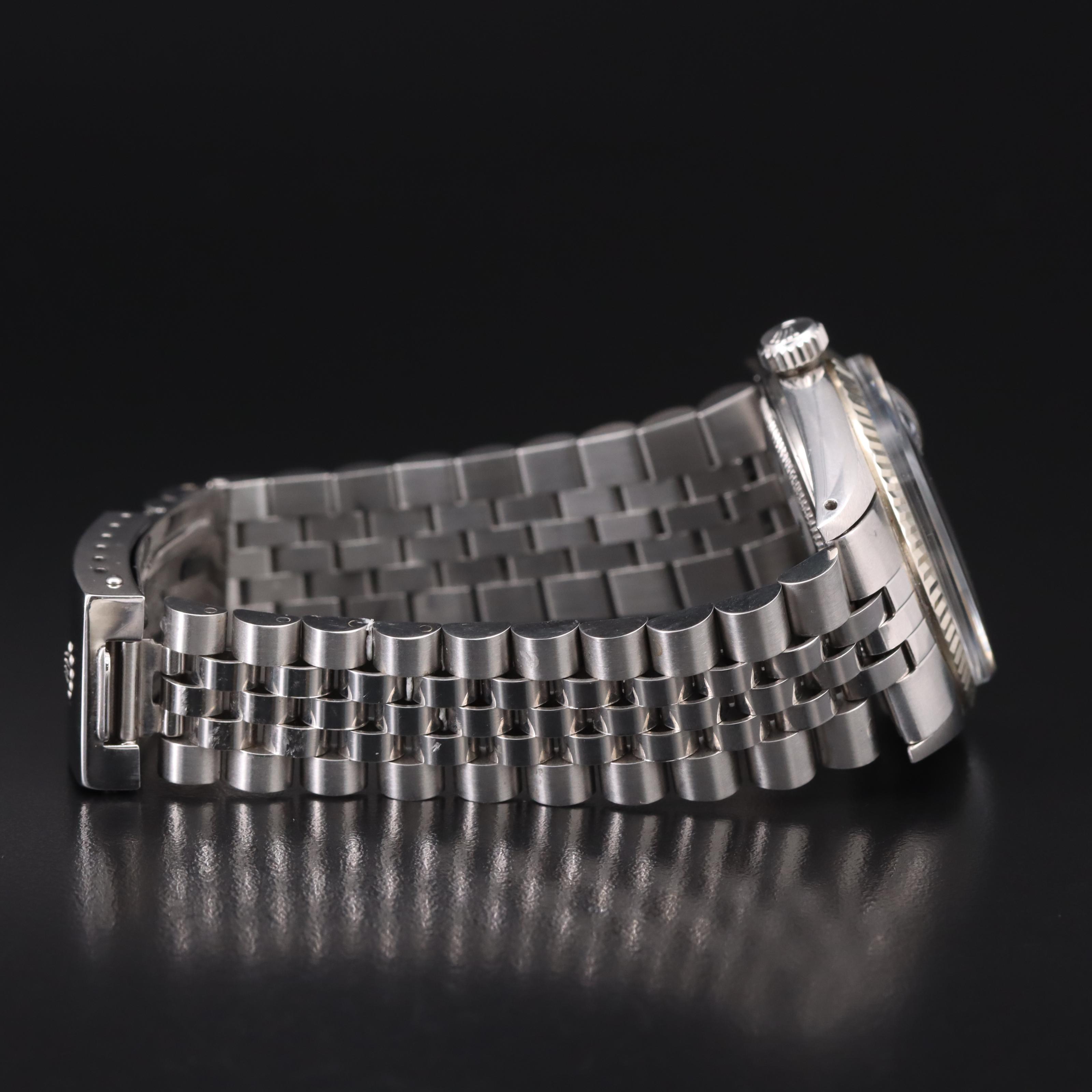 1971 Rolex Custom Diamond Blue Dial Datejust Watch