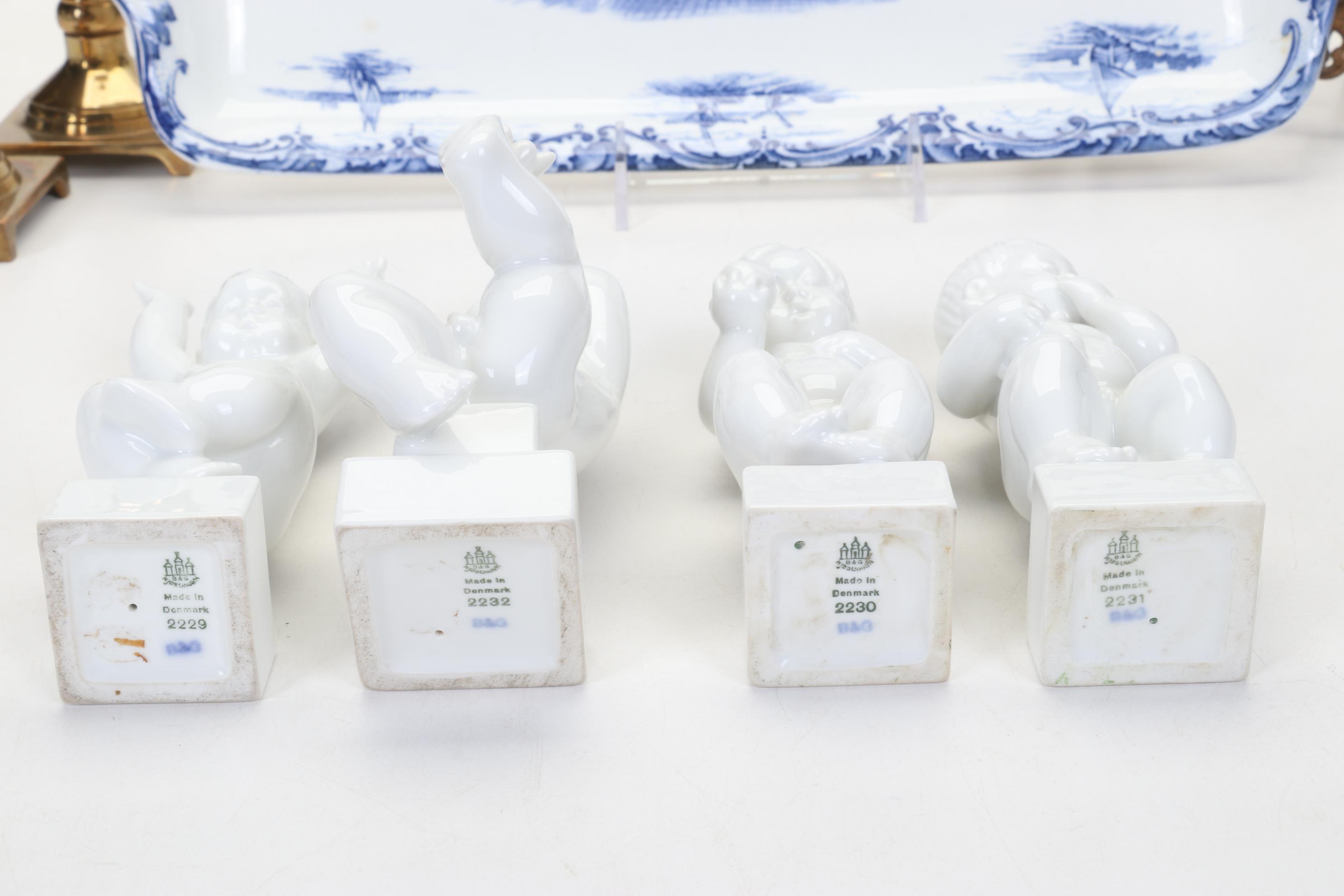 Bing and Grøndahl "Adam" and "Eve" with Other Figurines and Table Décor