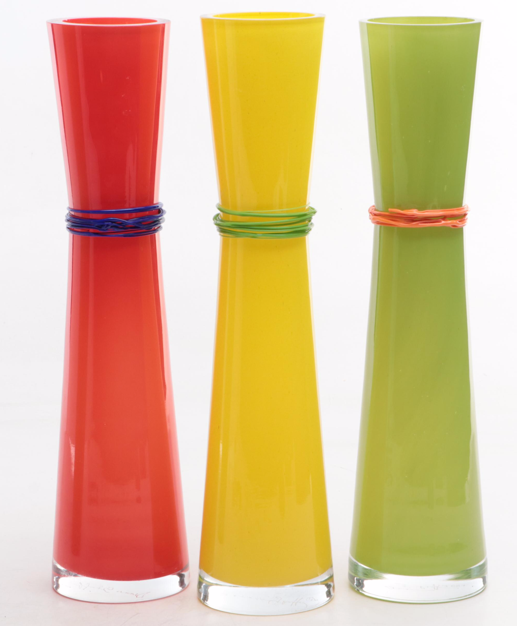 Dennis Shaffer for Hut Princ Art Glass Vases, 2001