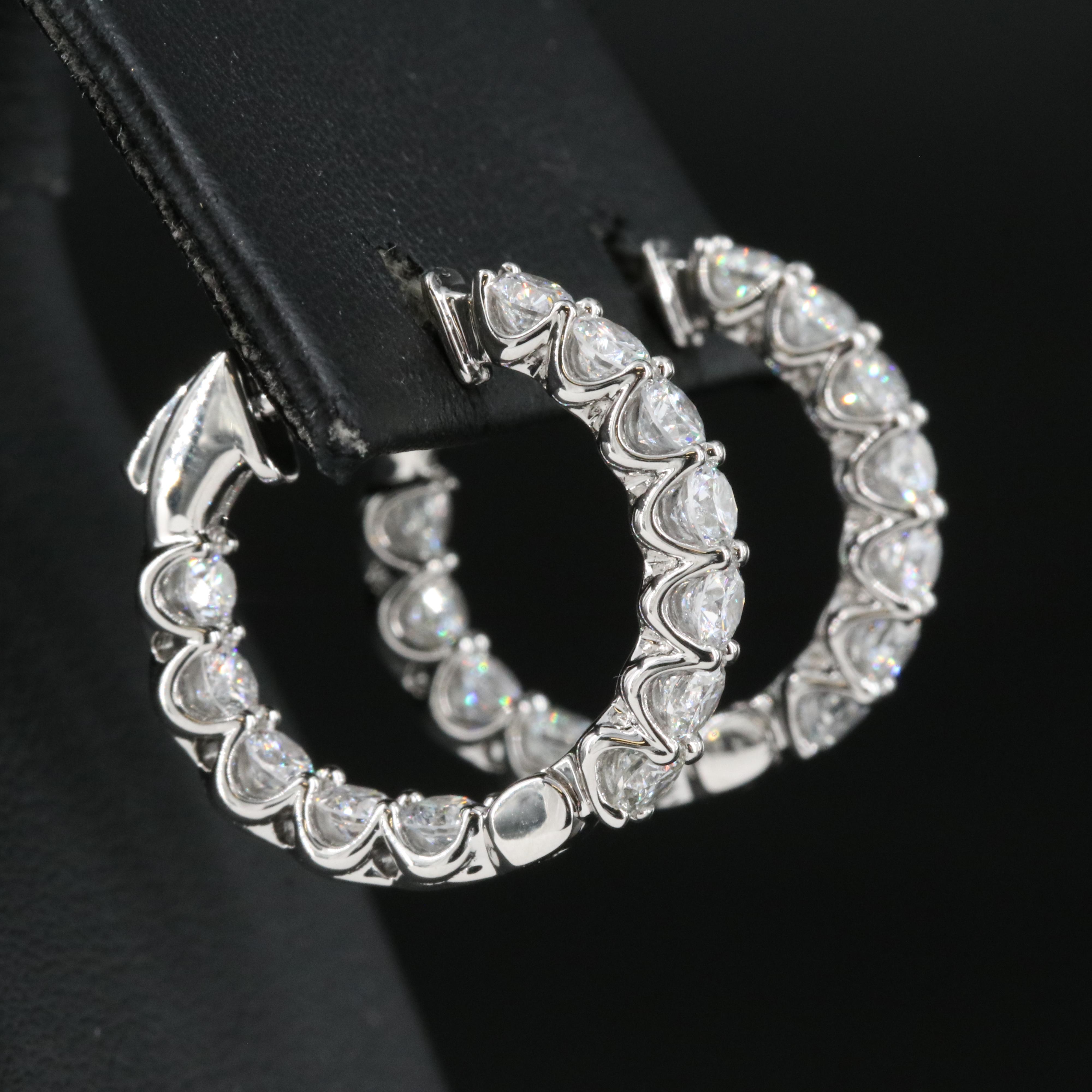 14K 2.35 CTW Lab Grown Diamond Inside-Out Hoop Earrings