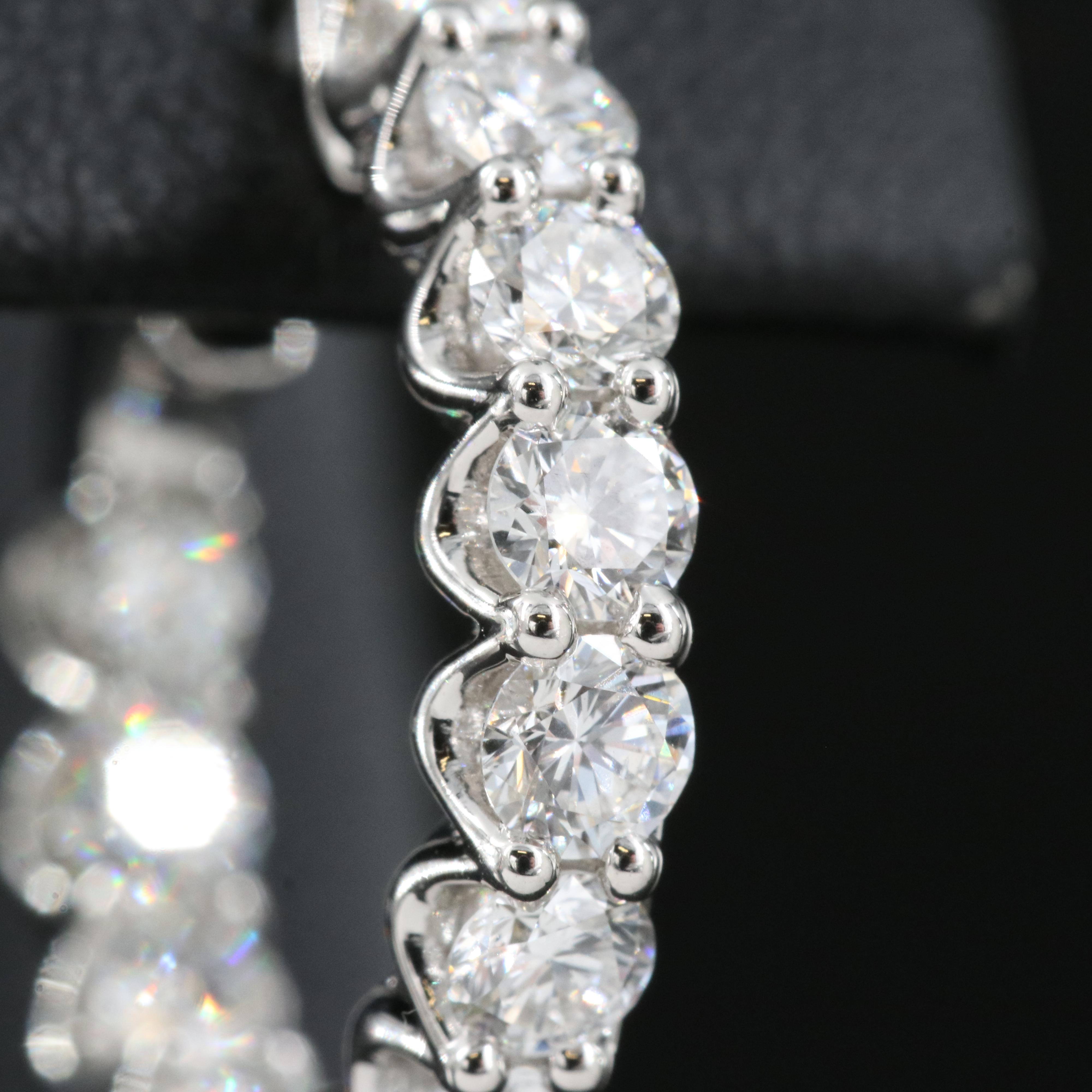 14K 2.35 CTW Lab Grown Diamond Inside-Out Hoop Earrings