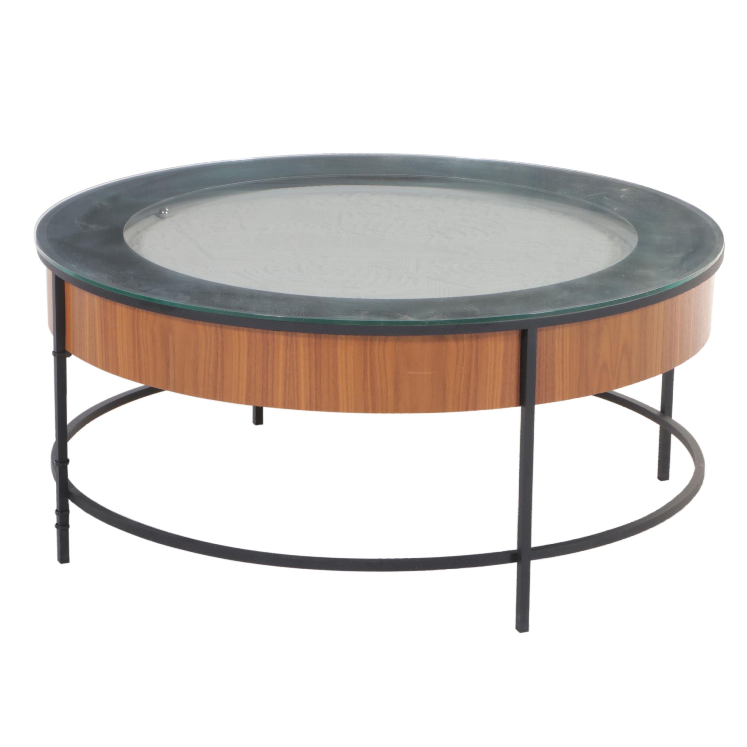 Sisyphus Industries Walnut and Steel Kinetic Art Coffee Table, 21st Century