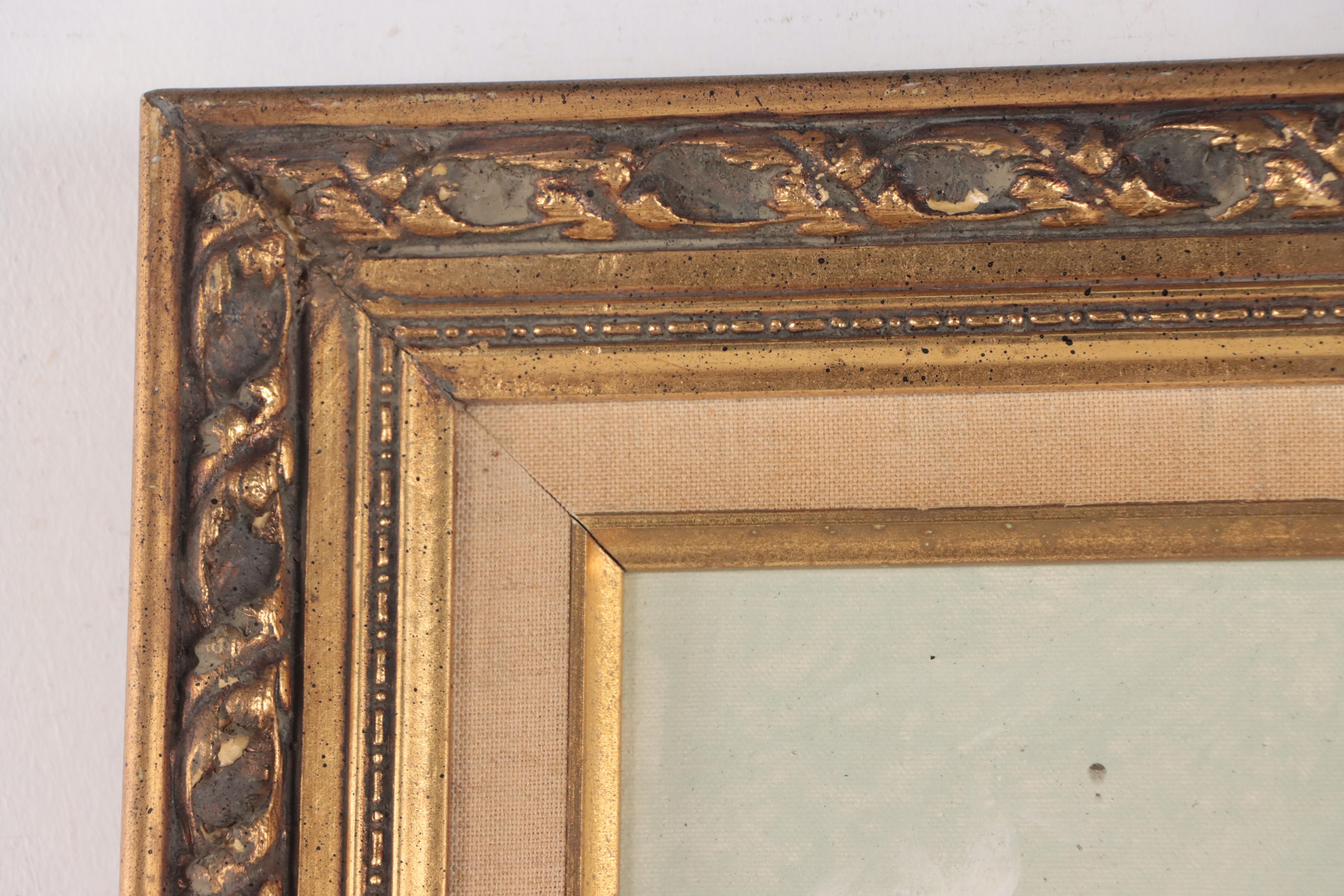 European Street Scene Oil Painting, Circa 1975