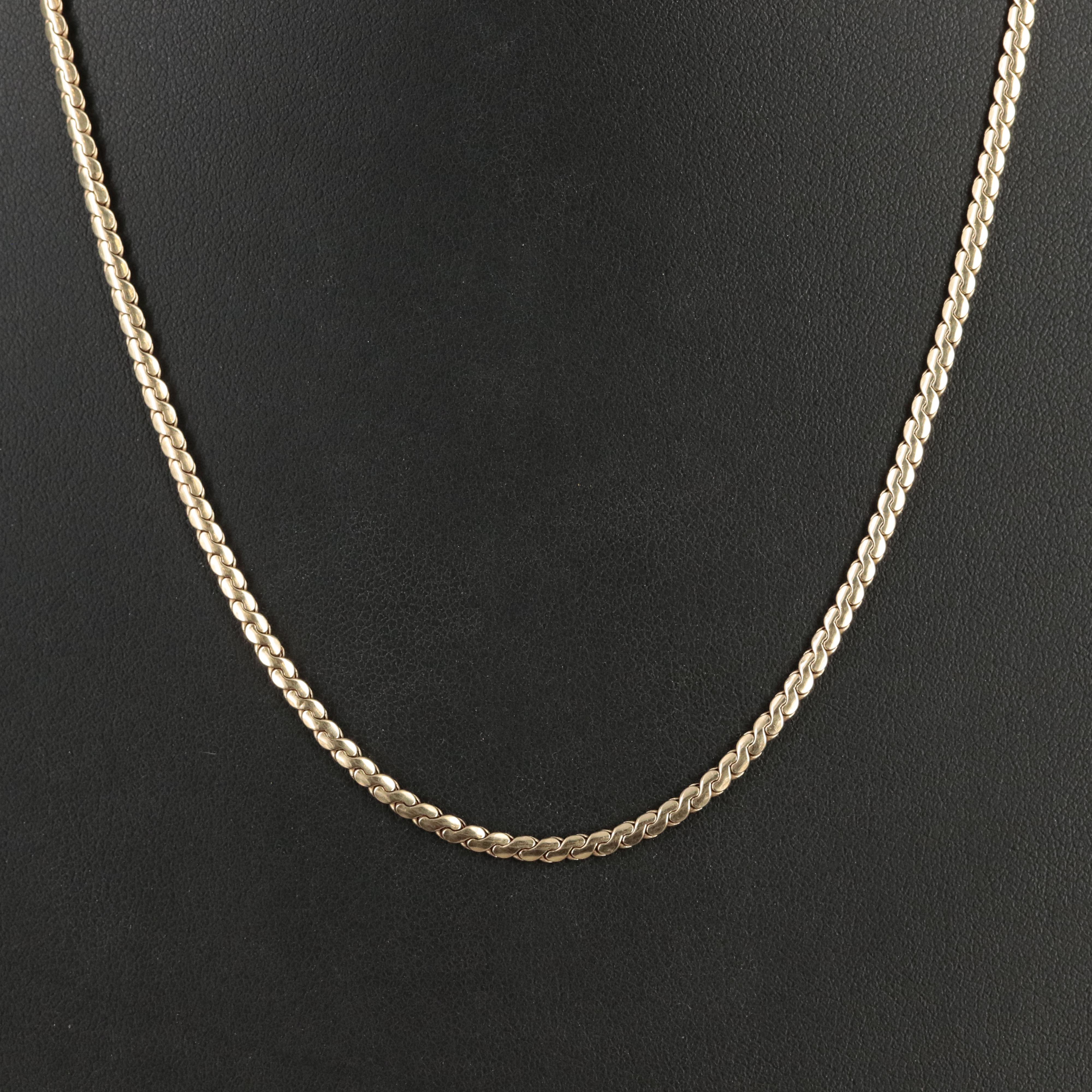 Italian 14K Serpentine Chain Necklace