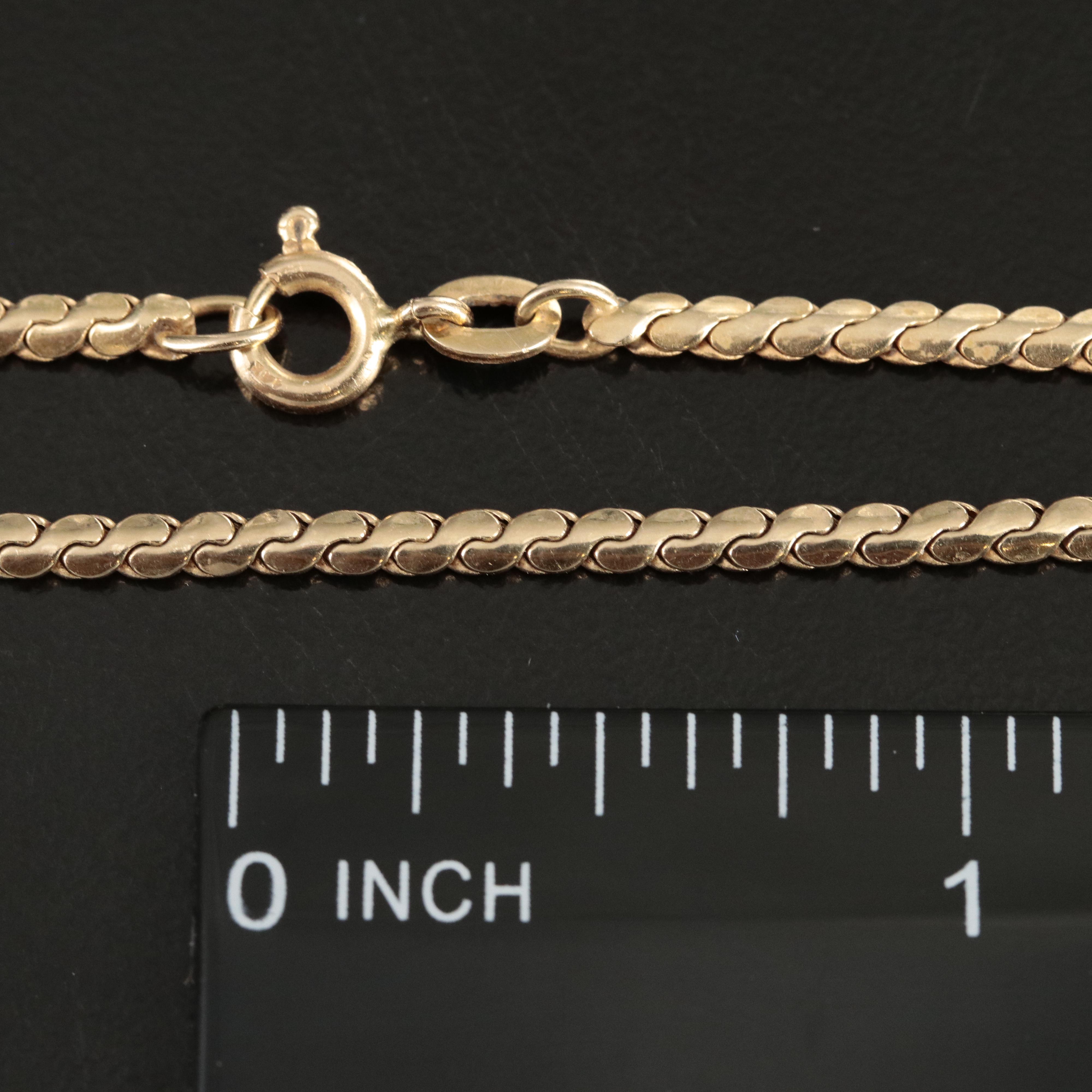 Italian 14K Serpentine Chain Necklace