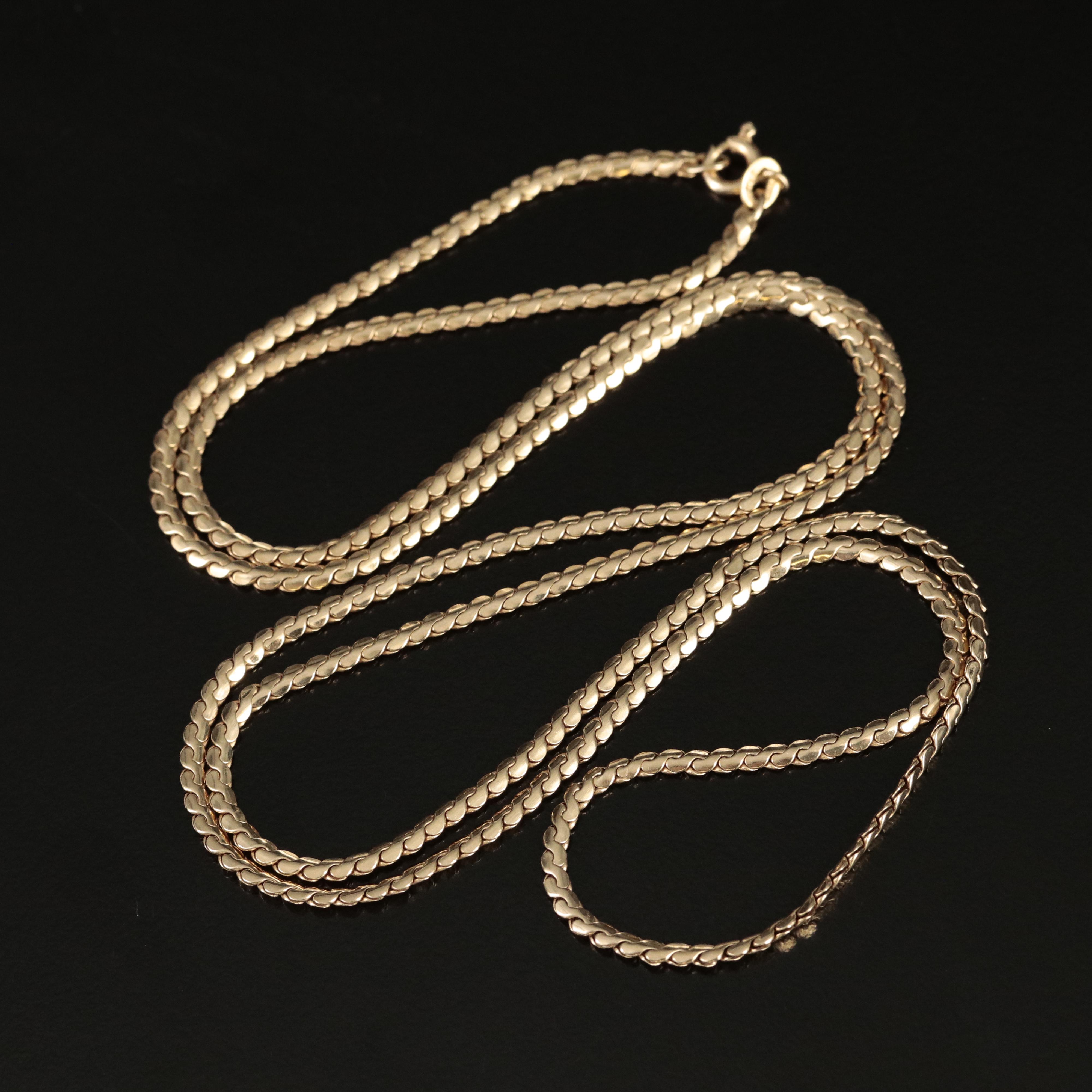 Italian 14K Serpentine Chain Necklace
