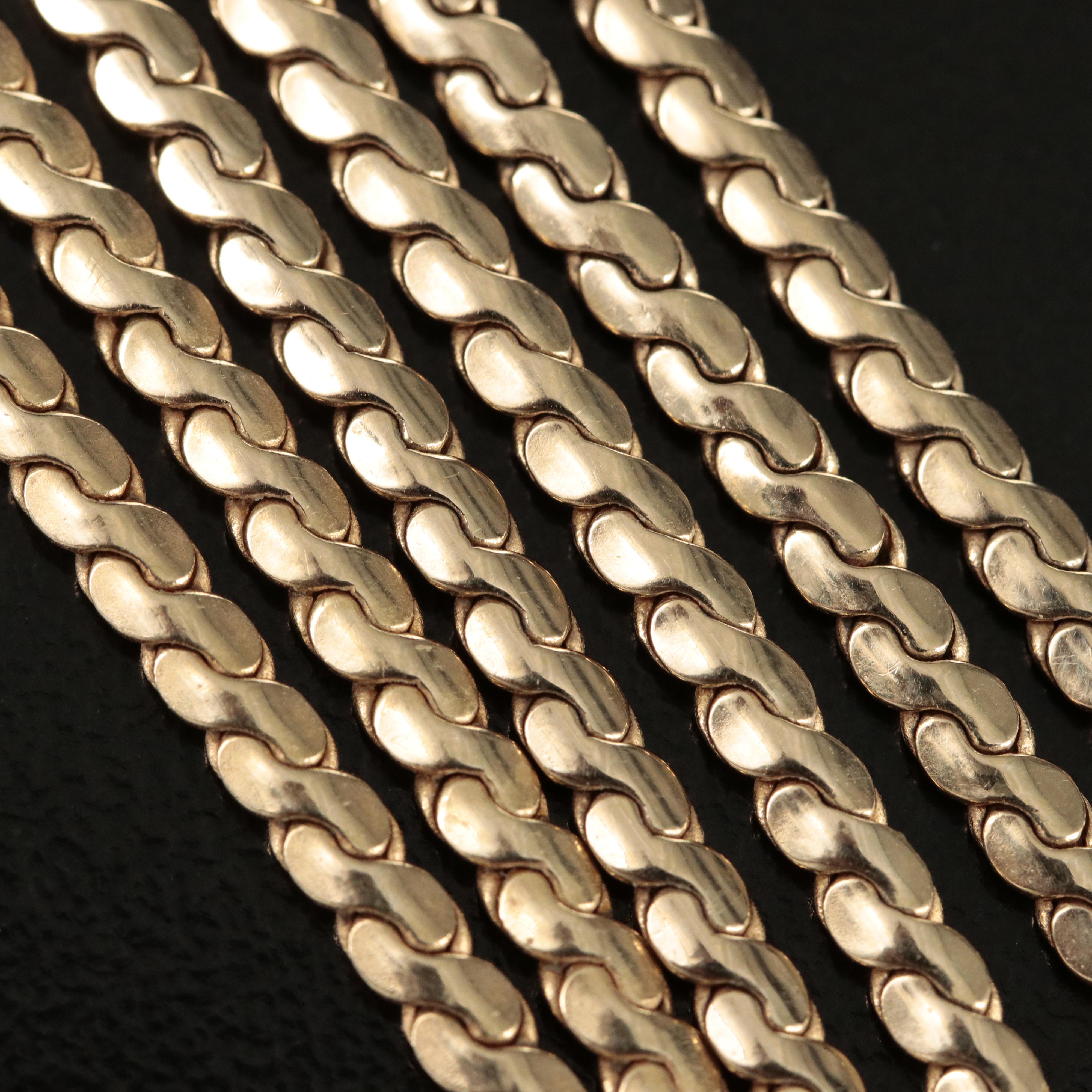 Italian 14K Serpentine Chain Necklace