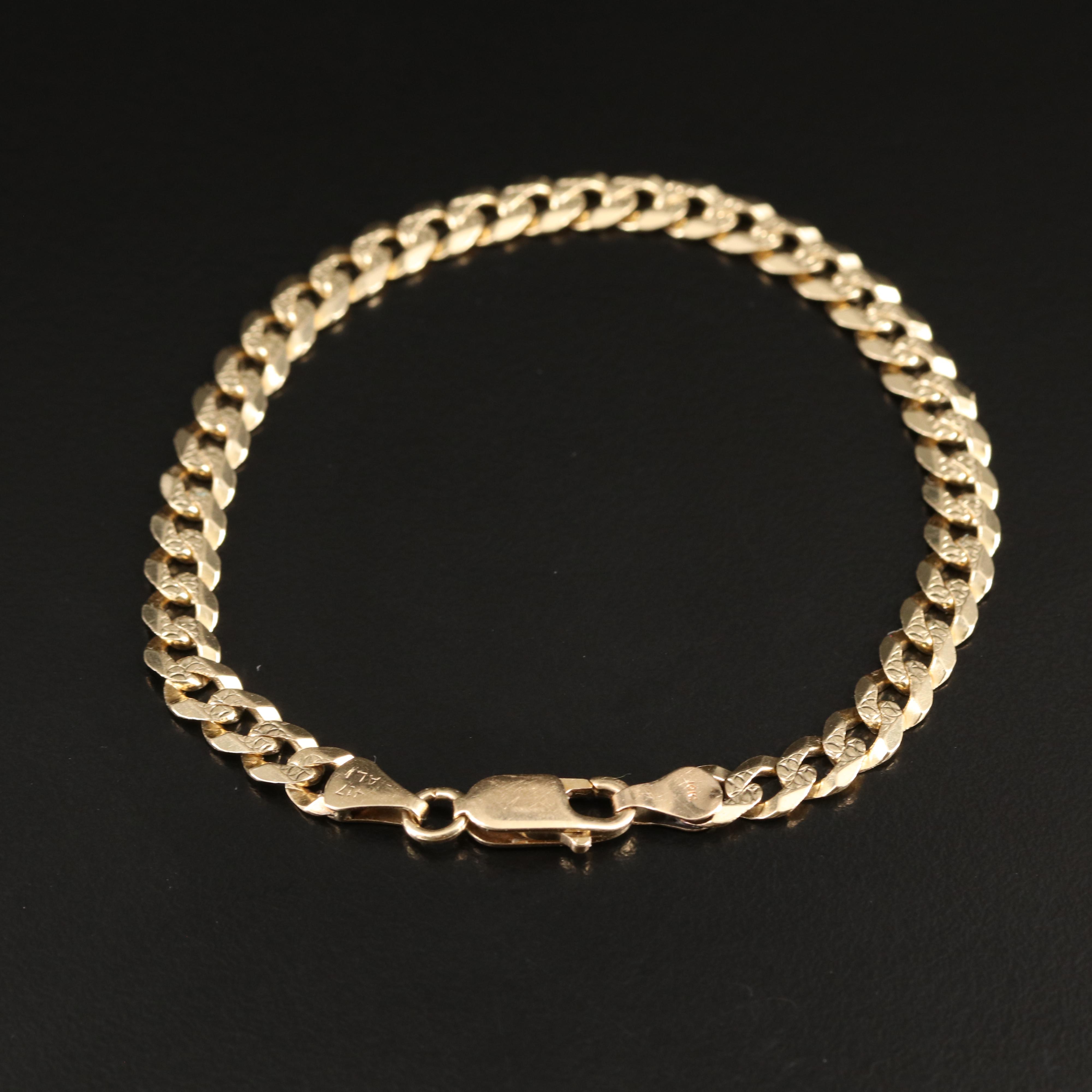Italian 10K Curb Chain Bracelet