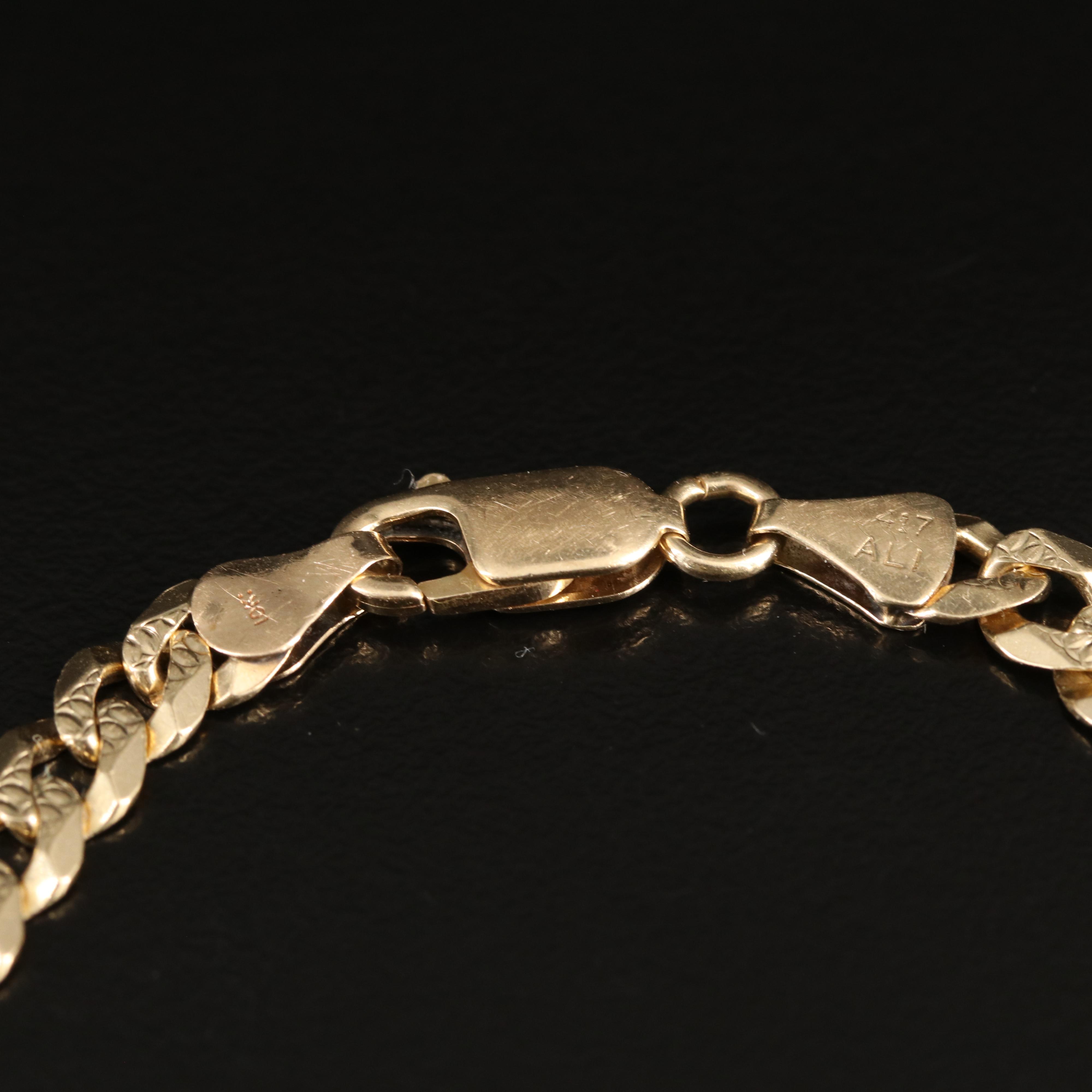 Italian 10K Curb Chain Bracelet