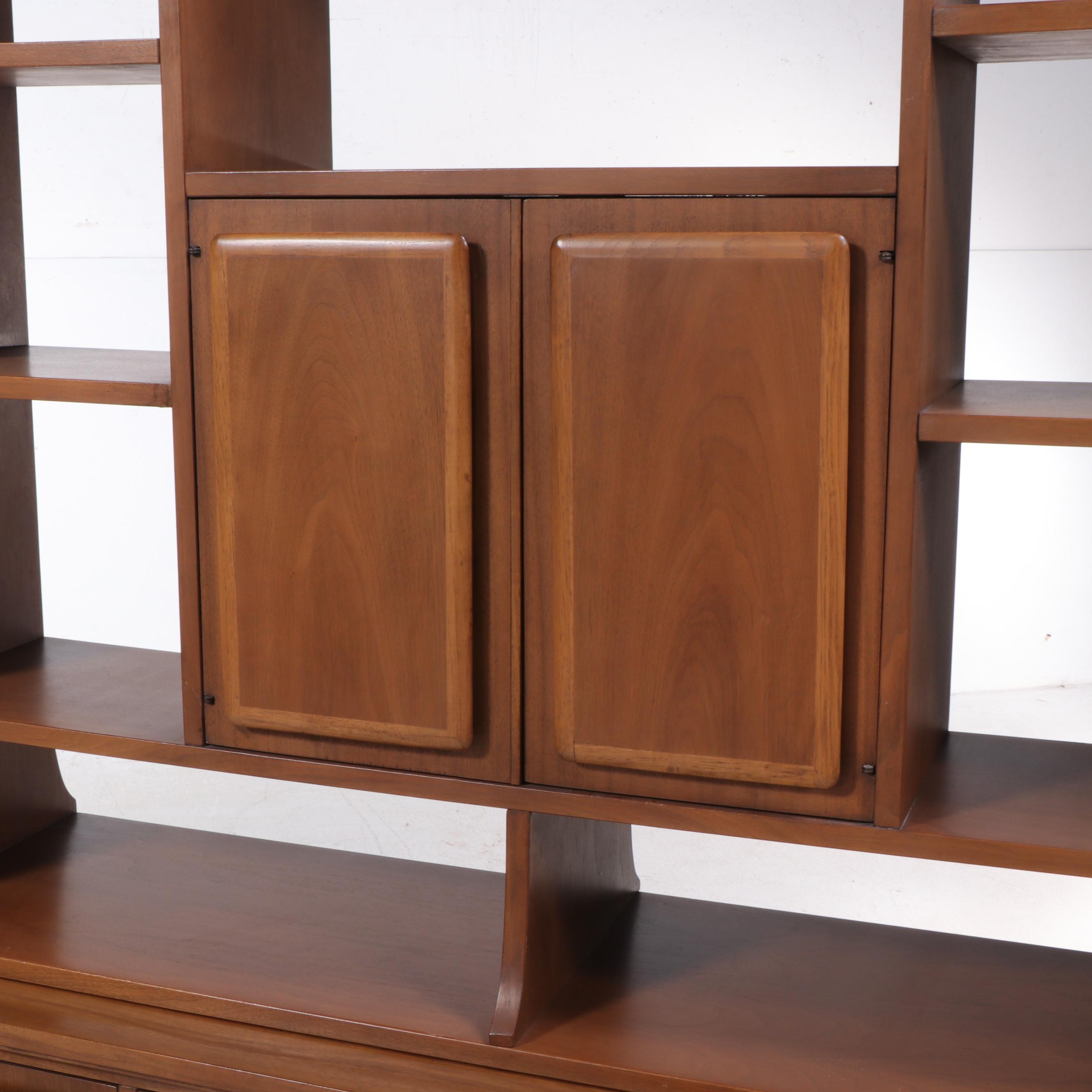 Forward '70 by Broyhill Premier Walnut Buffet With Hutch, Late 20th Century