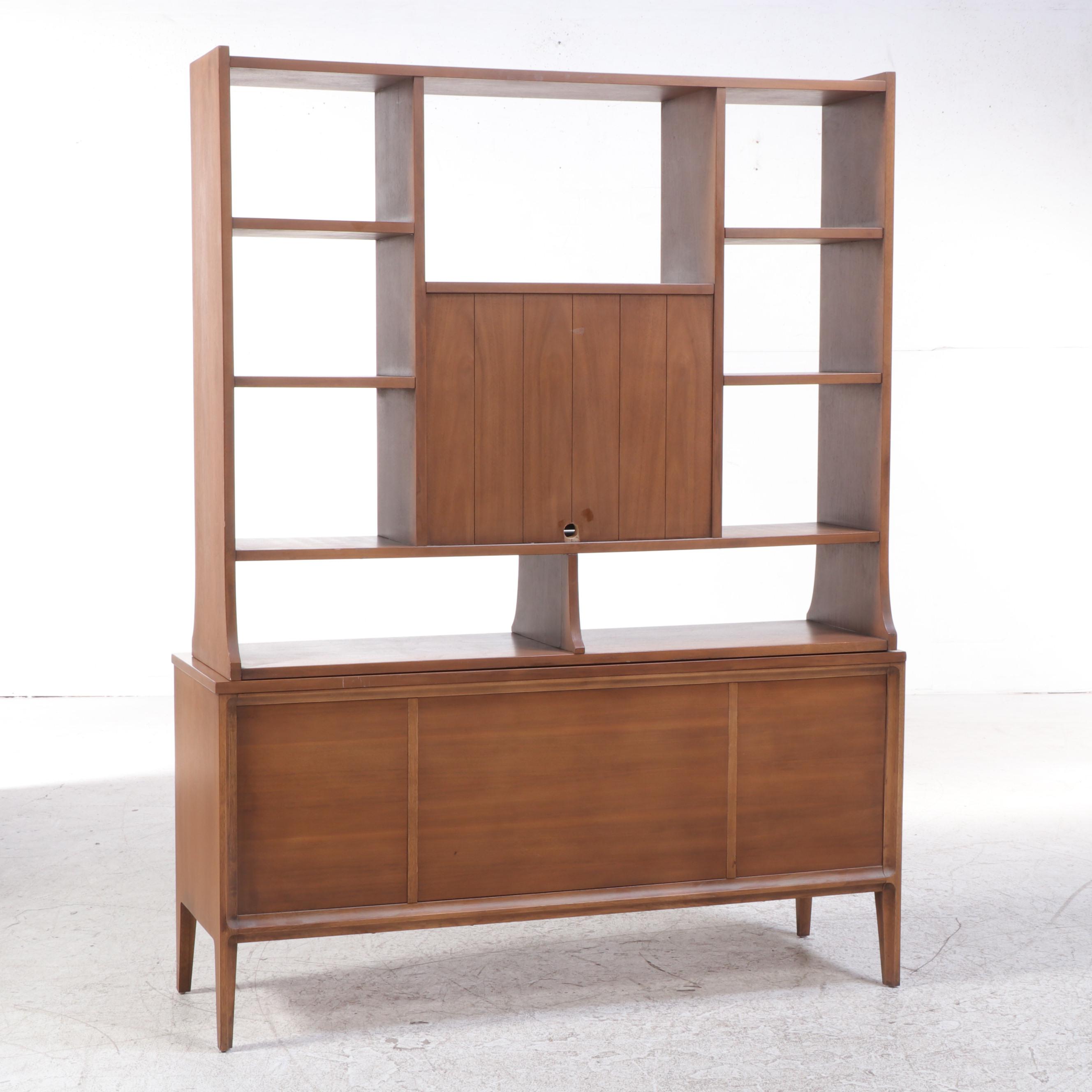Forward '70 by Broyhill Premier Walnut Buffet With Hutch, Late 20th Century
