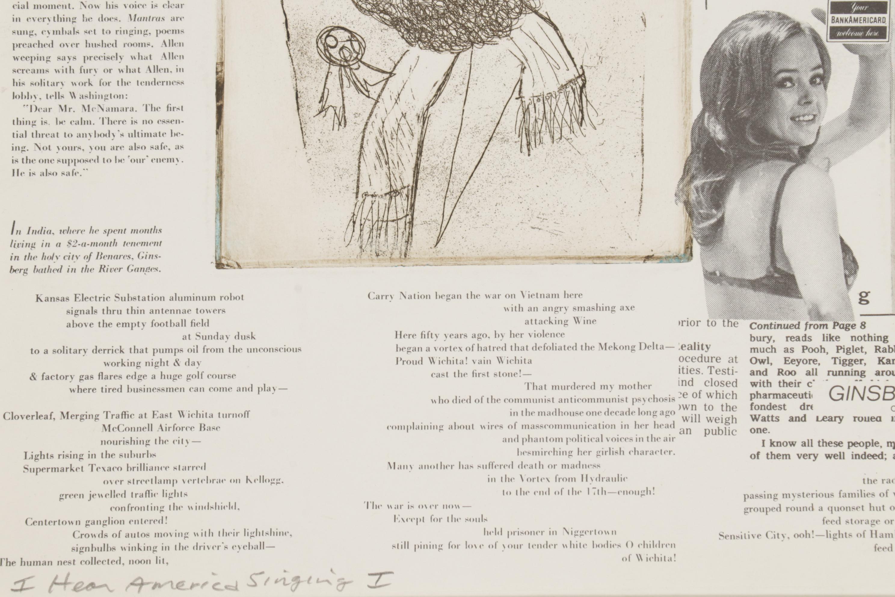 Sidney Chafetz Etching and Lithograph "I Hear America Singing I," 1970