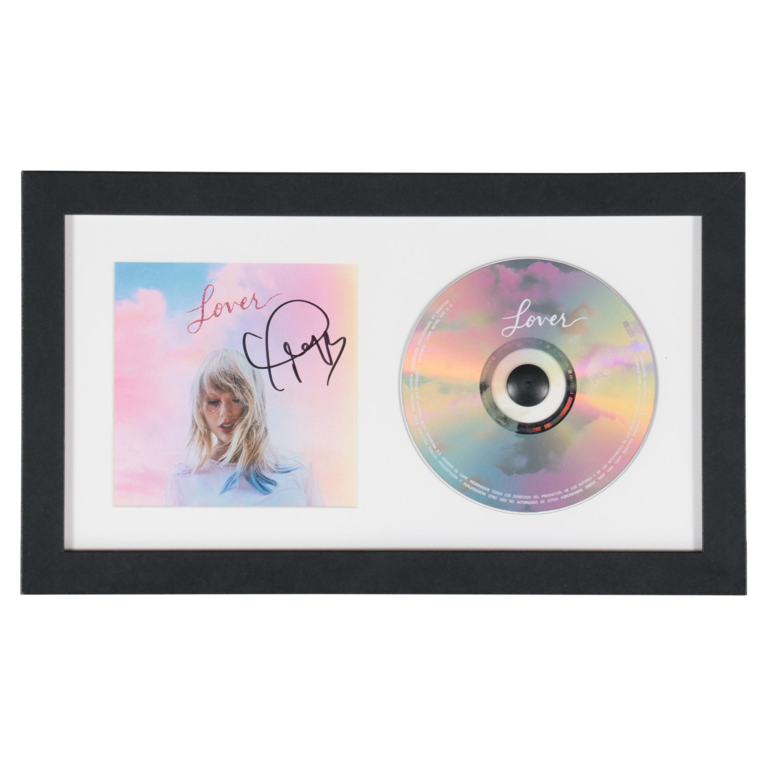 Taylor Swift Signed "Lover" CD in Matted Glass Frame