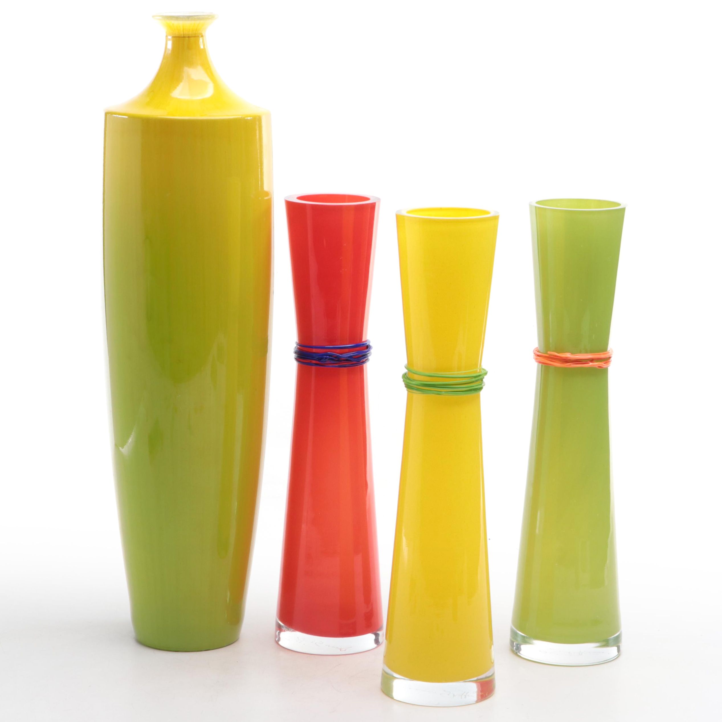 Dennis Shaffer for Hut Princ Art Glass Vases, 2001