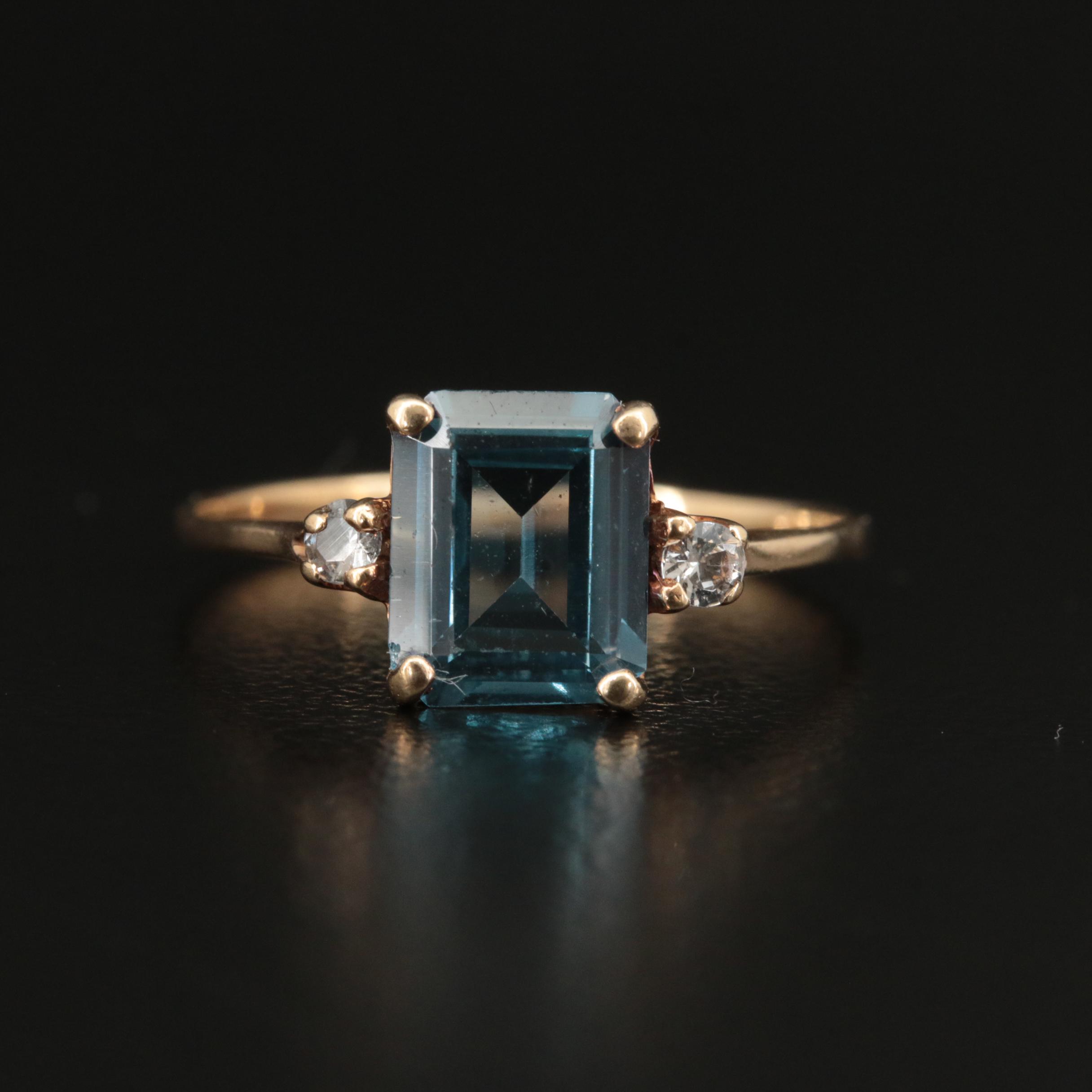 10K Spinel and White Spinel Ring