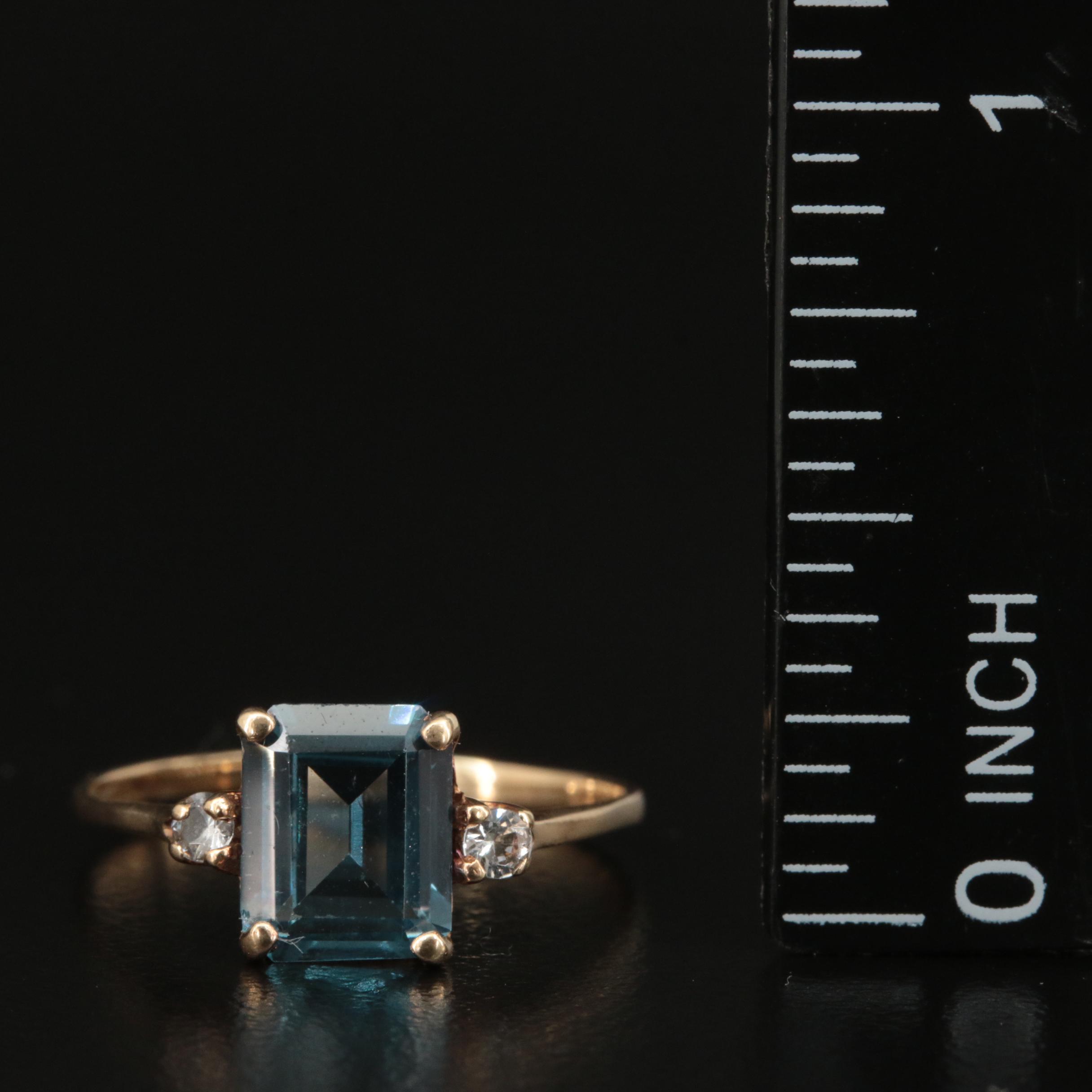 10K Spinel and White Spinel Ring