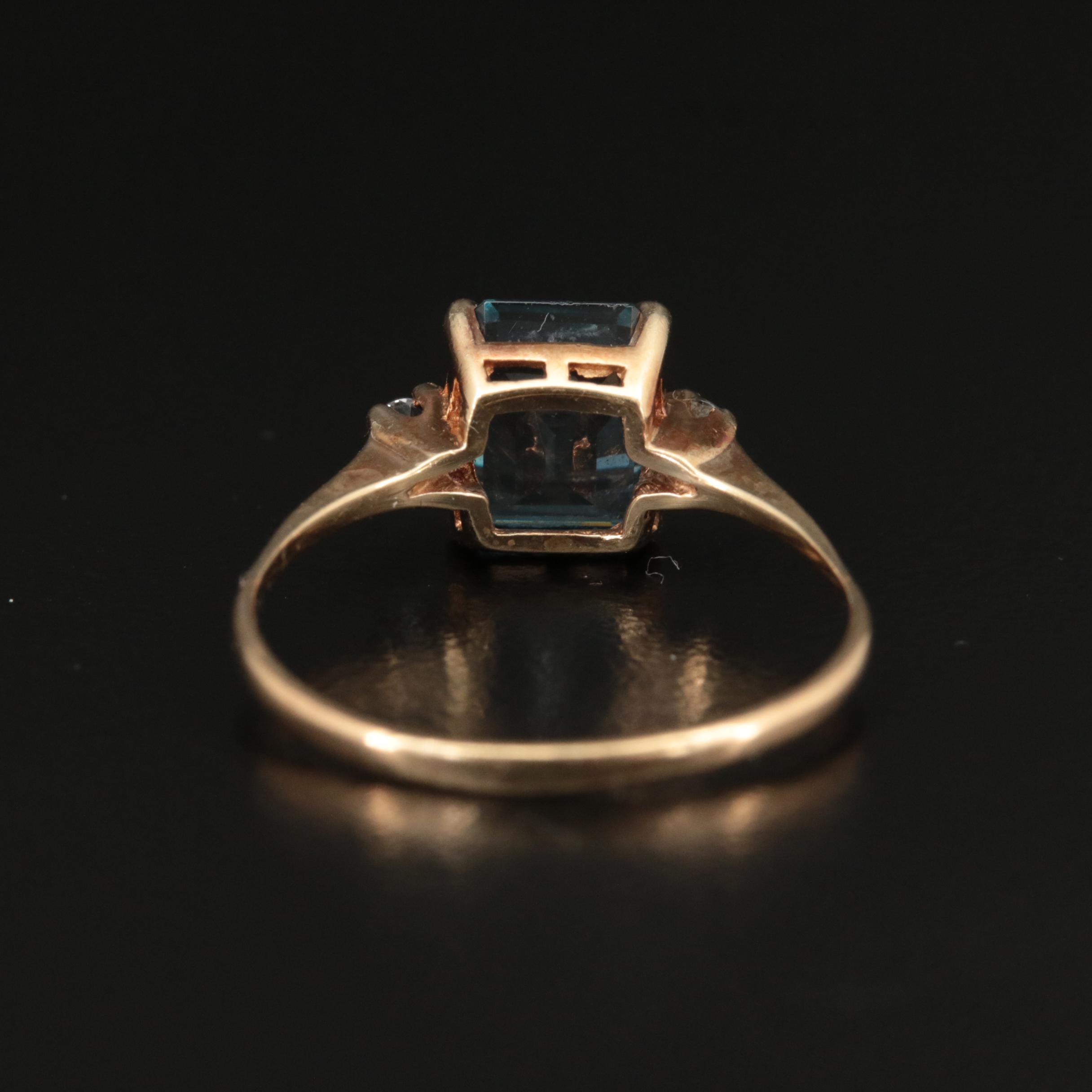 10K Spinel and White Spinel Ring