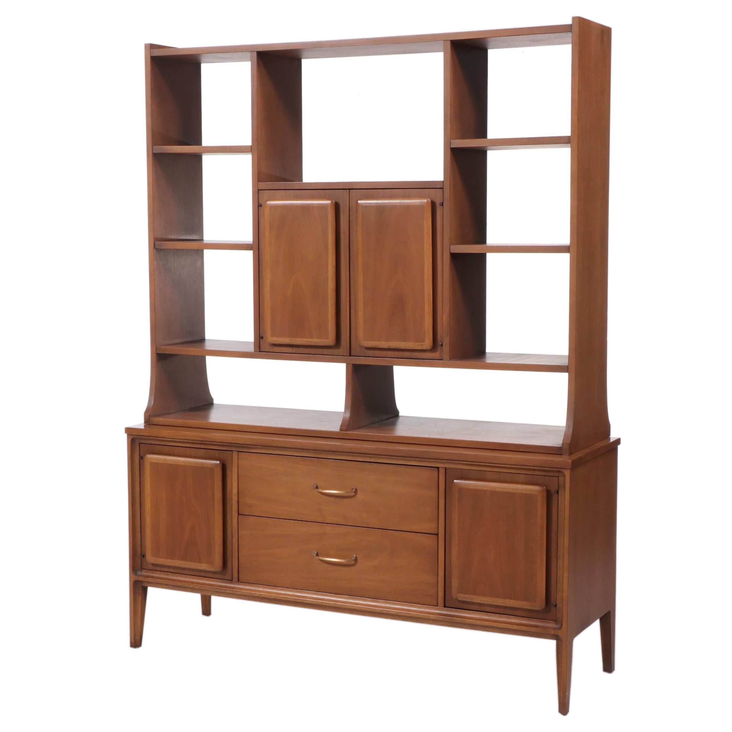 Forward '70 by Broyhill Premier Walnut Buffet With Hutch, Late 20th Century