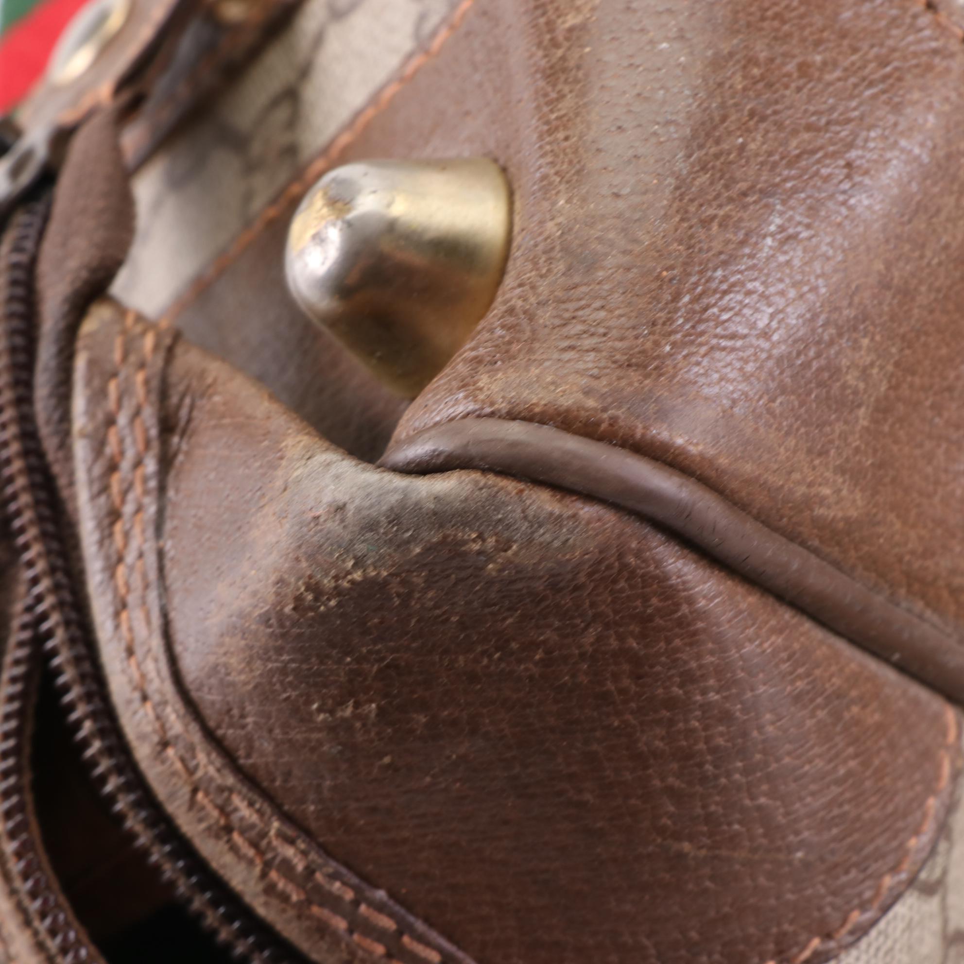 Gucci Garment Bag in GG Monogram Coated Canvas, Web Stripe, and Leather