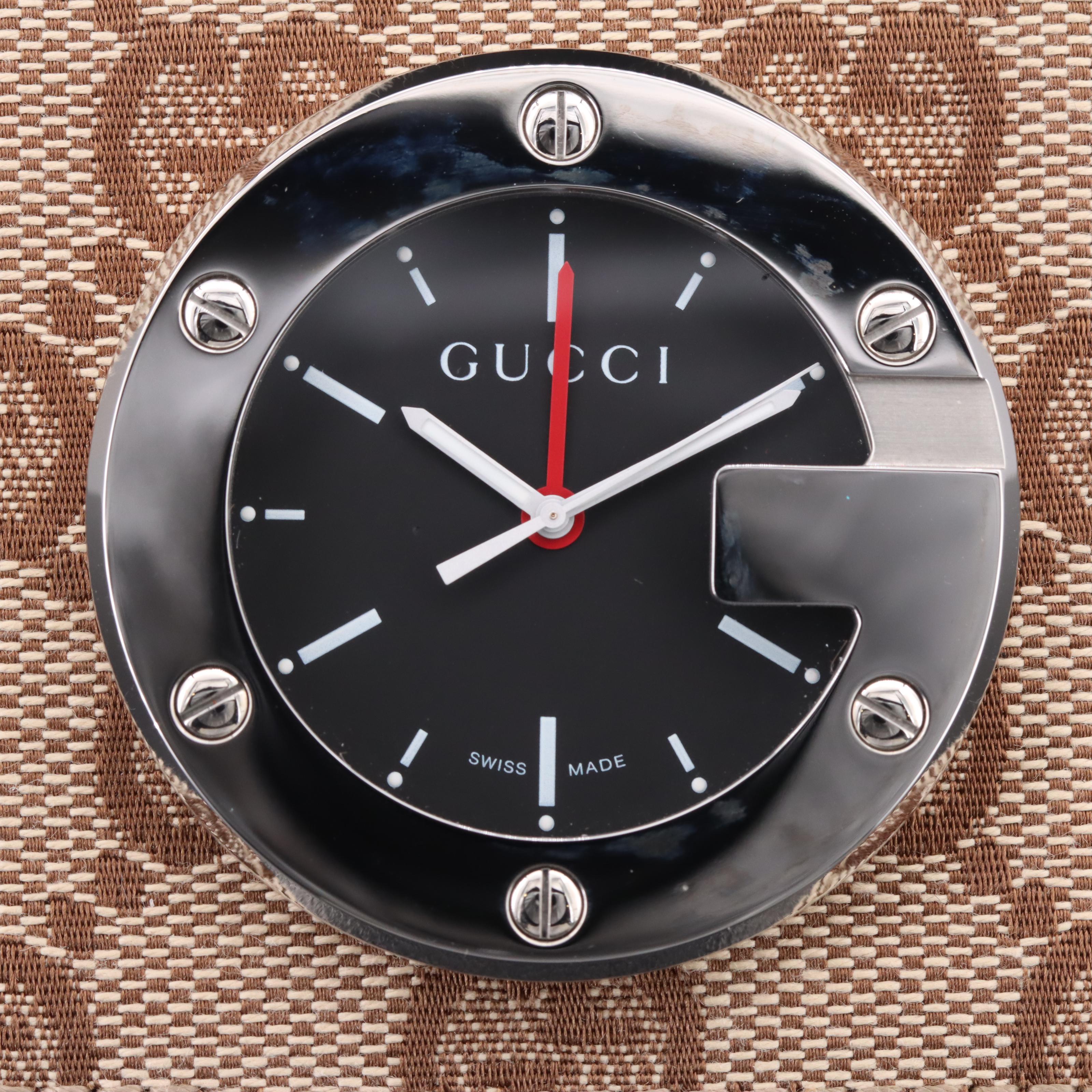 Gucci Monogram Canvas Travel Alarm Clock