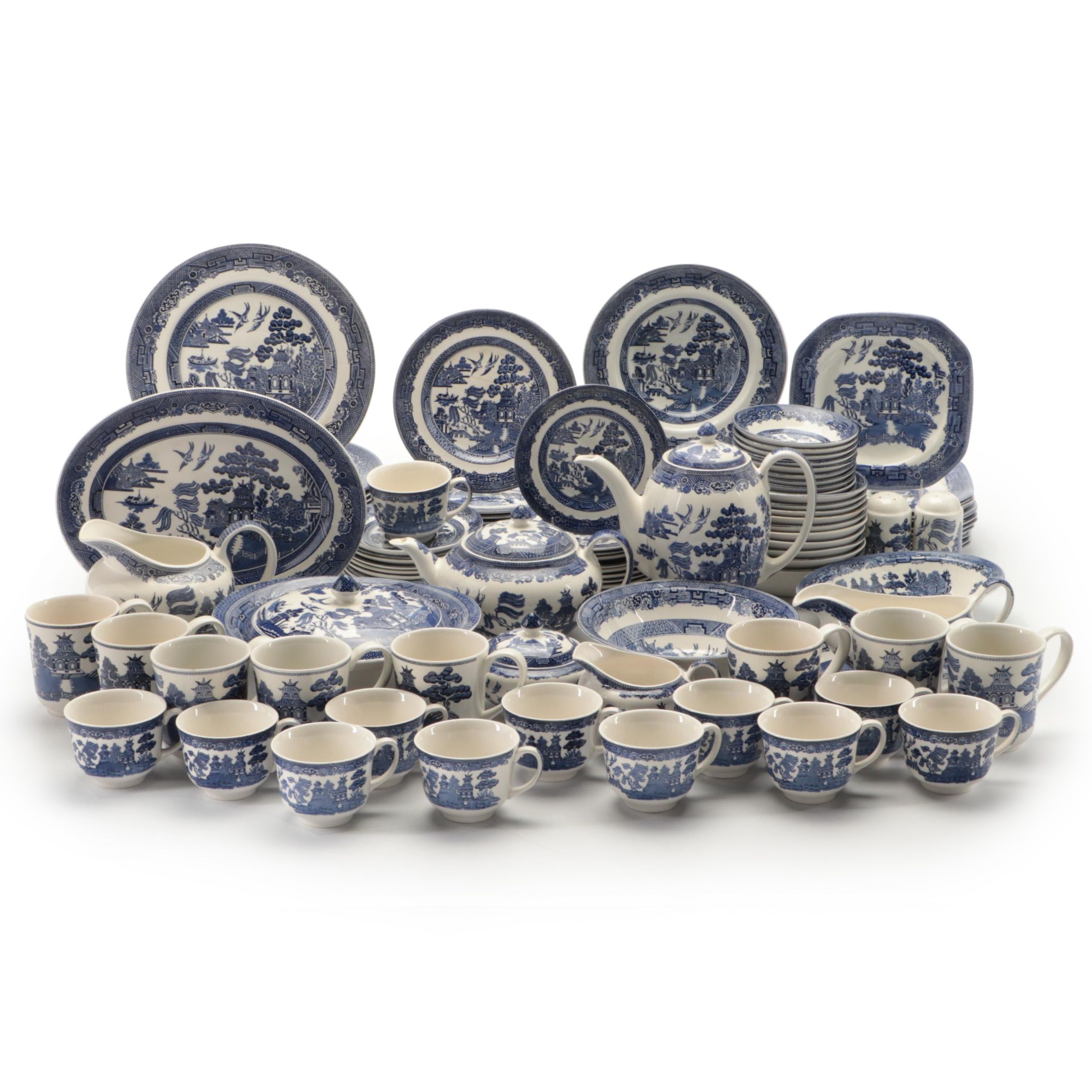 Johnson Bros "Willow Blue" Ironstone Dinnerware and Serveware