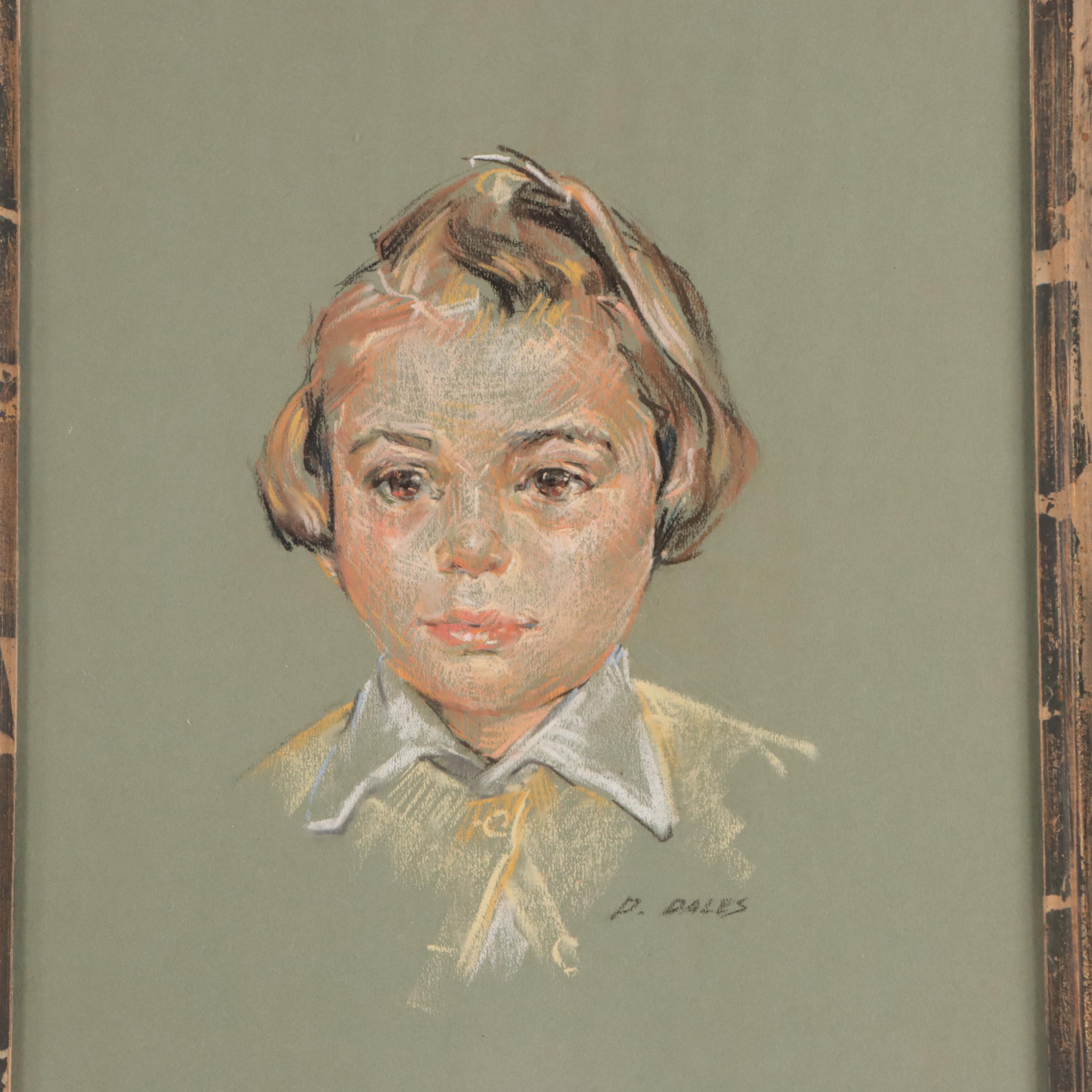 Pastel Drawing of Child Portrait