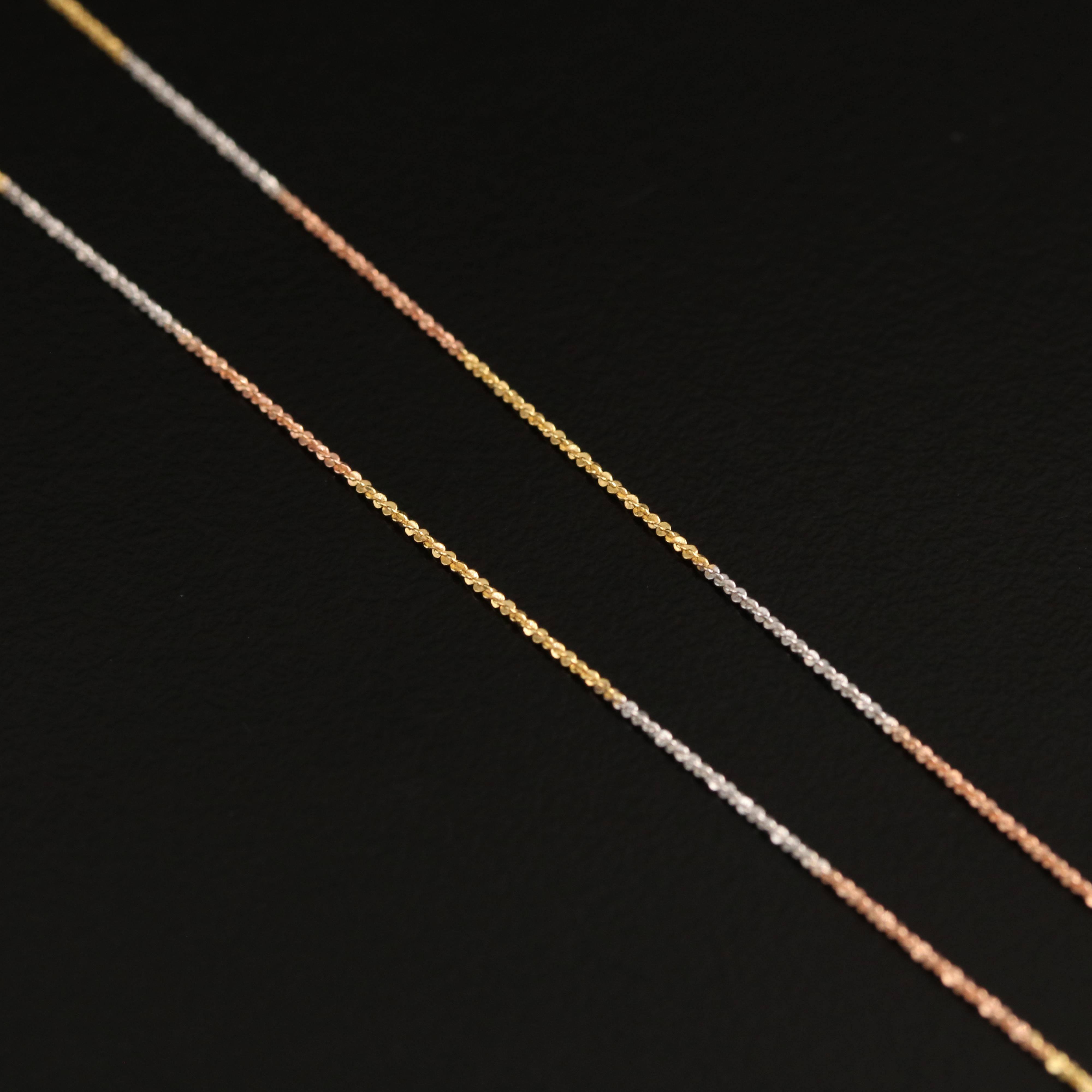 10K Tri-Color Gold Heart Necklace