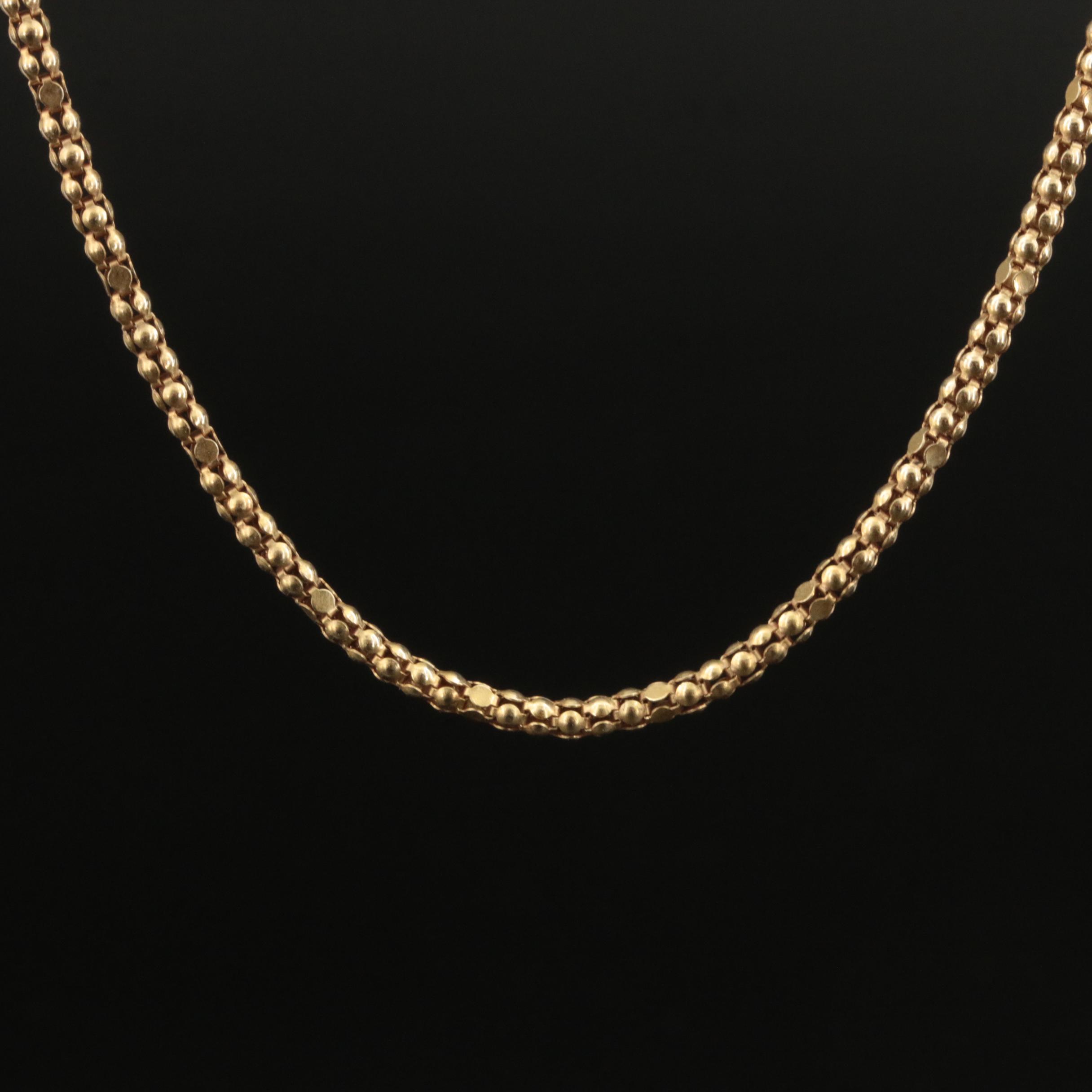 Italian 14K Popcorn Chain Necklace