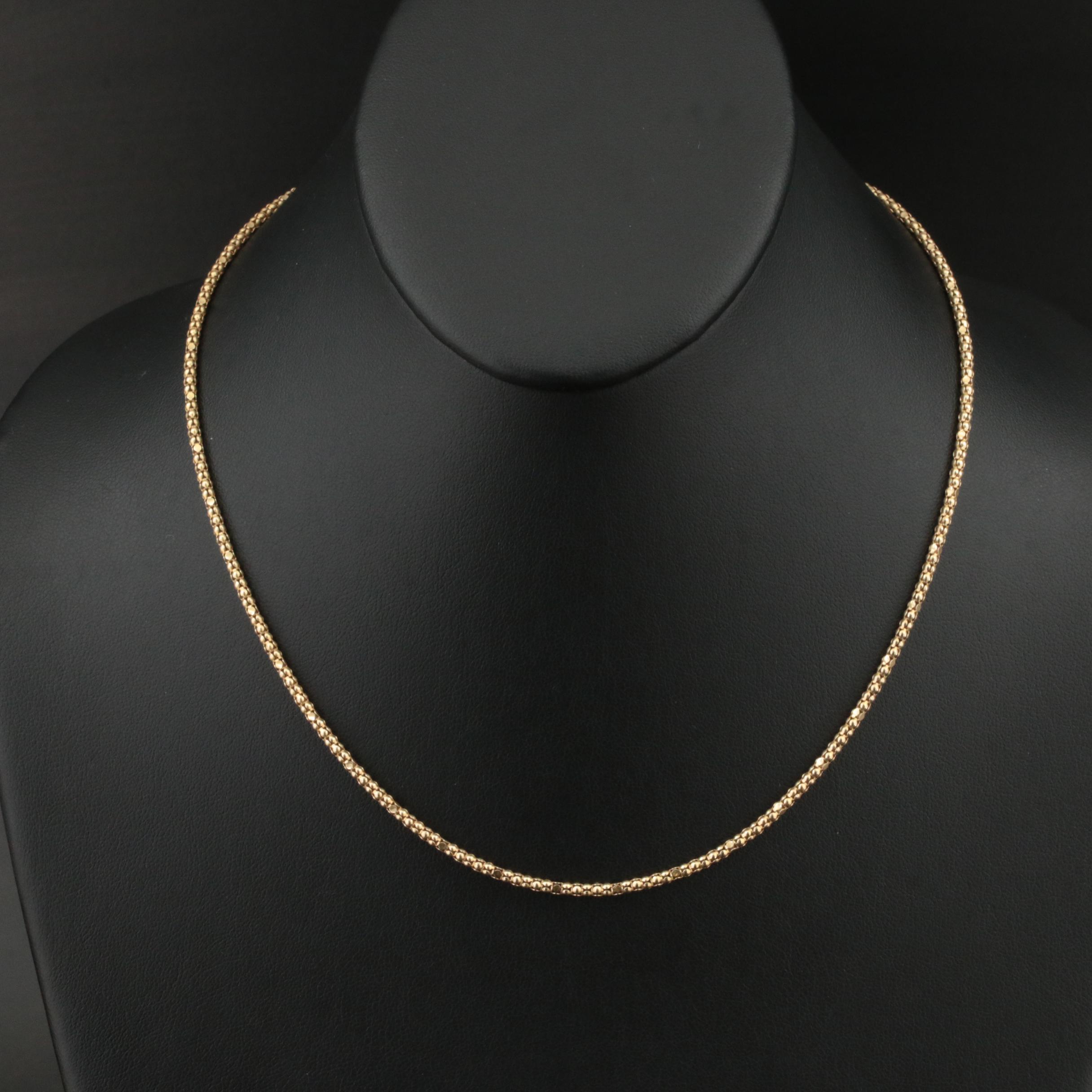 Italian 14K Popcorn Chain Necklace
