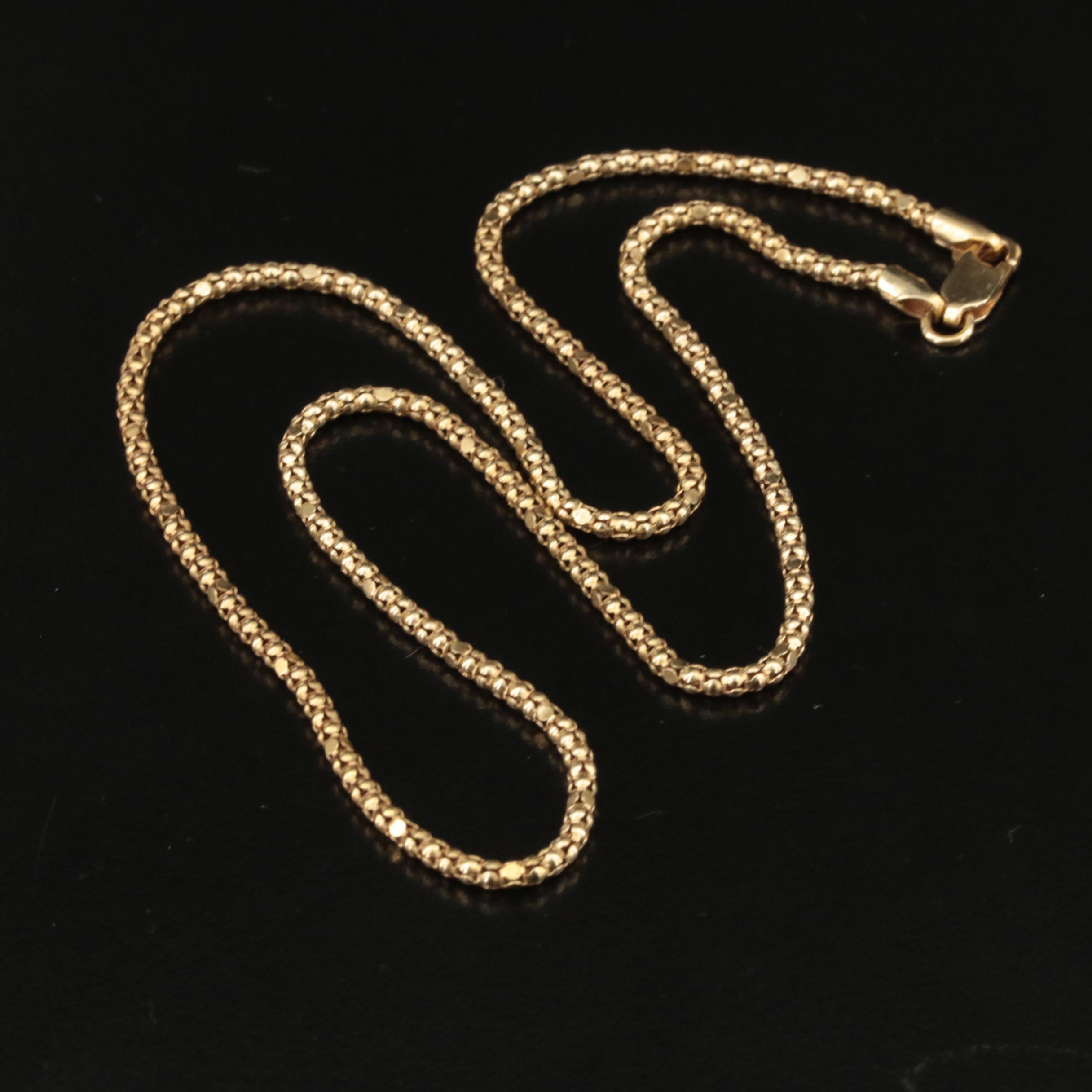 Italian 14K Popcorn Chain Necklace