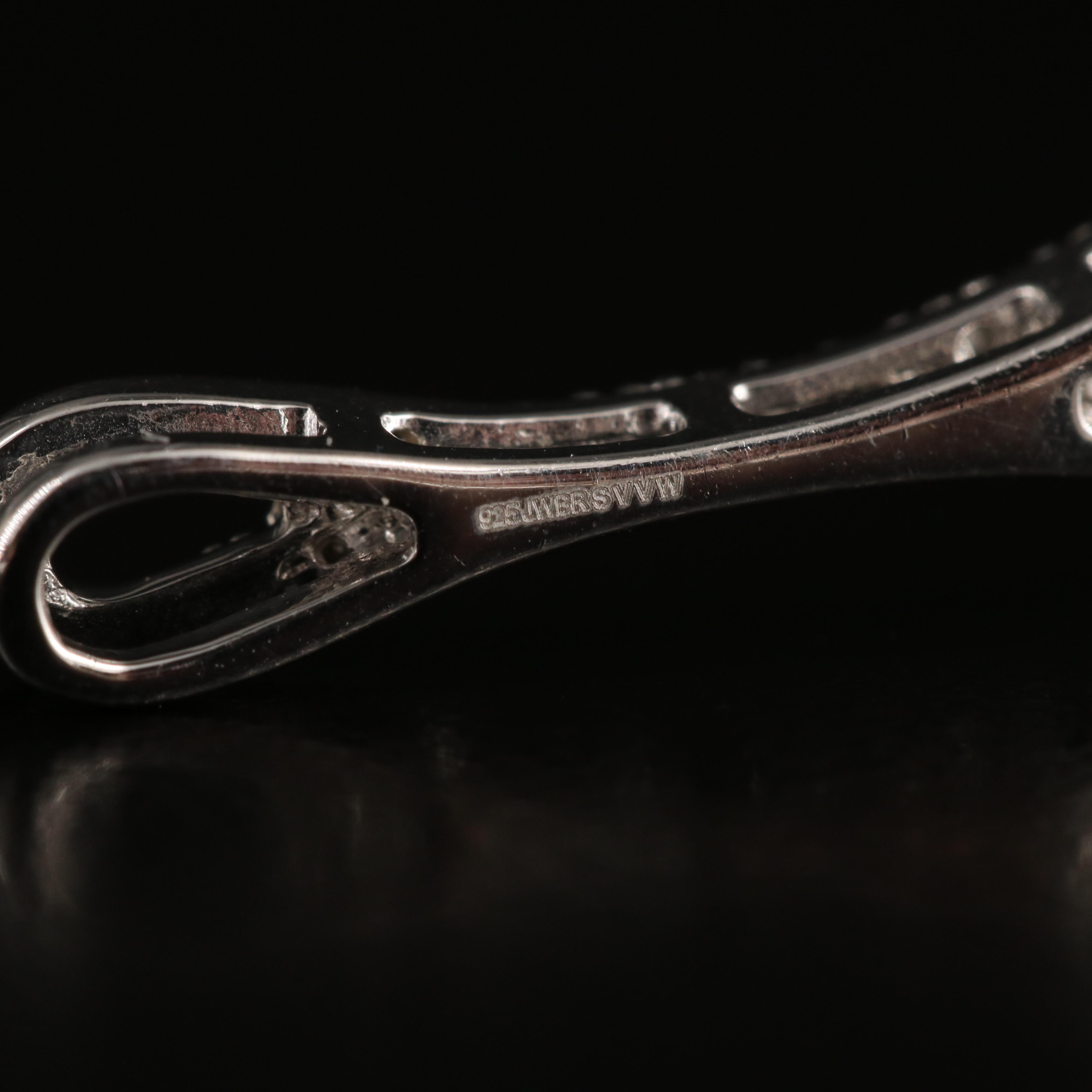 Sterling Sapphire and White Sapphire Pendulum Earrings