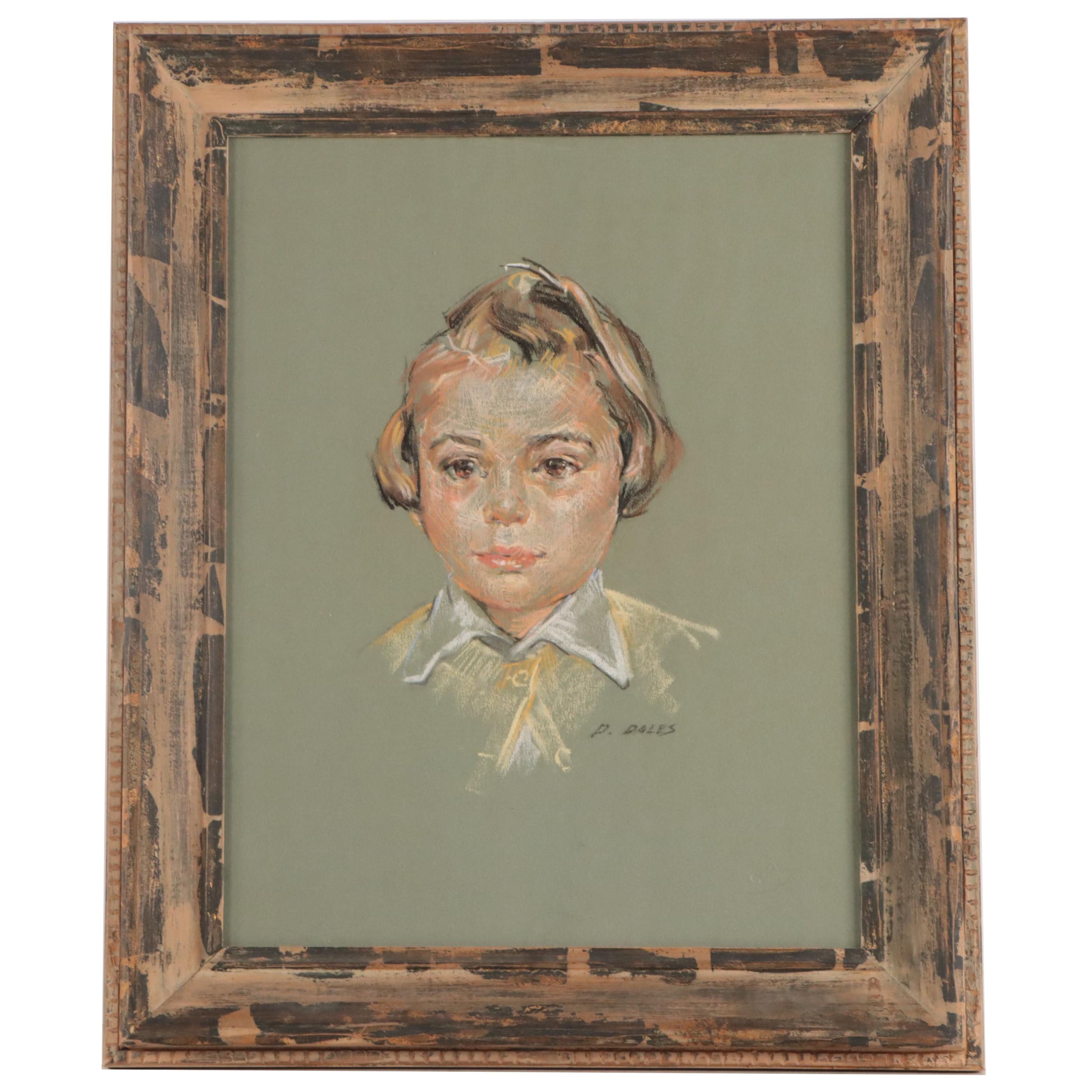 Pastel Drawing of Child Portrait