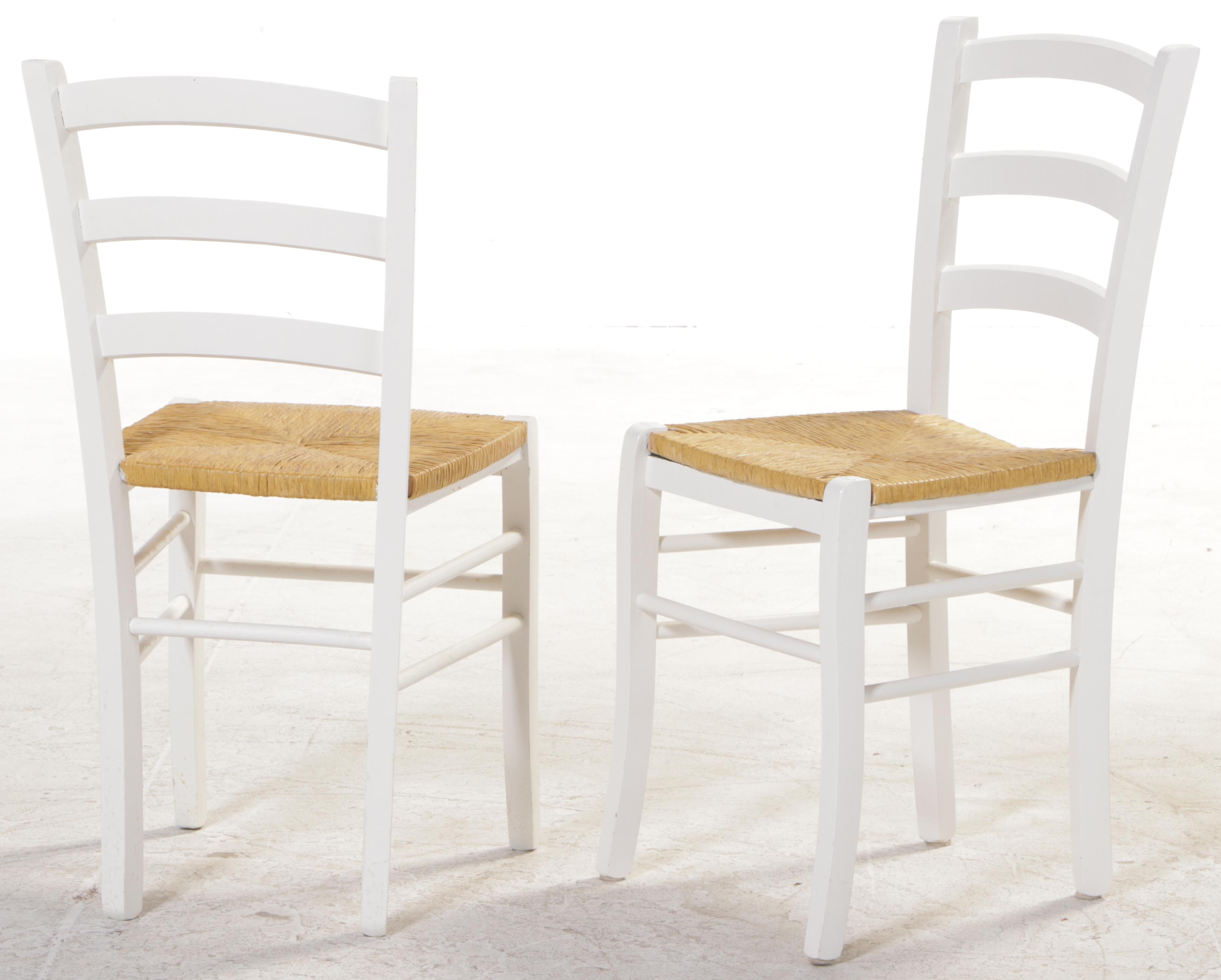 Five-Piece Primitive Style White-Painted Dining Set